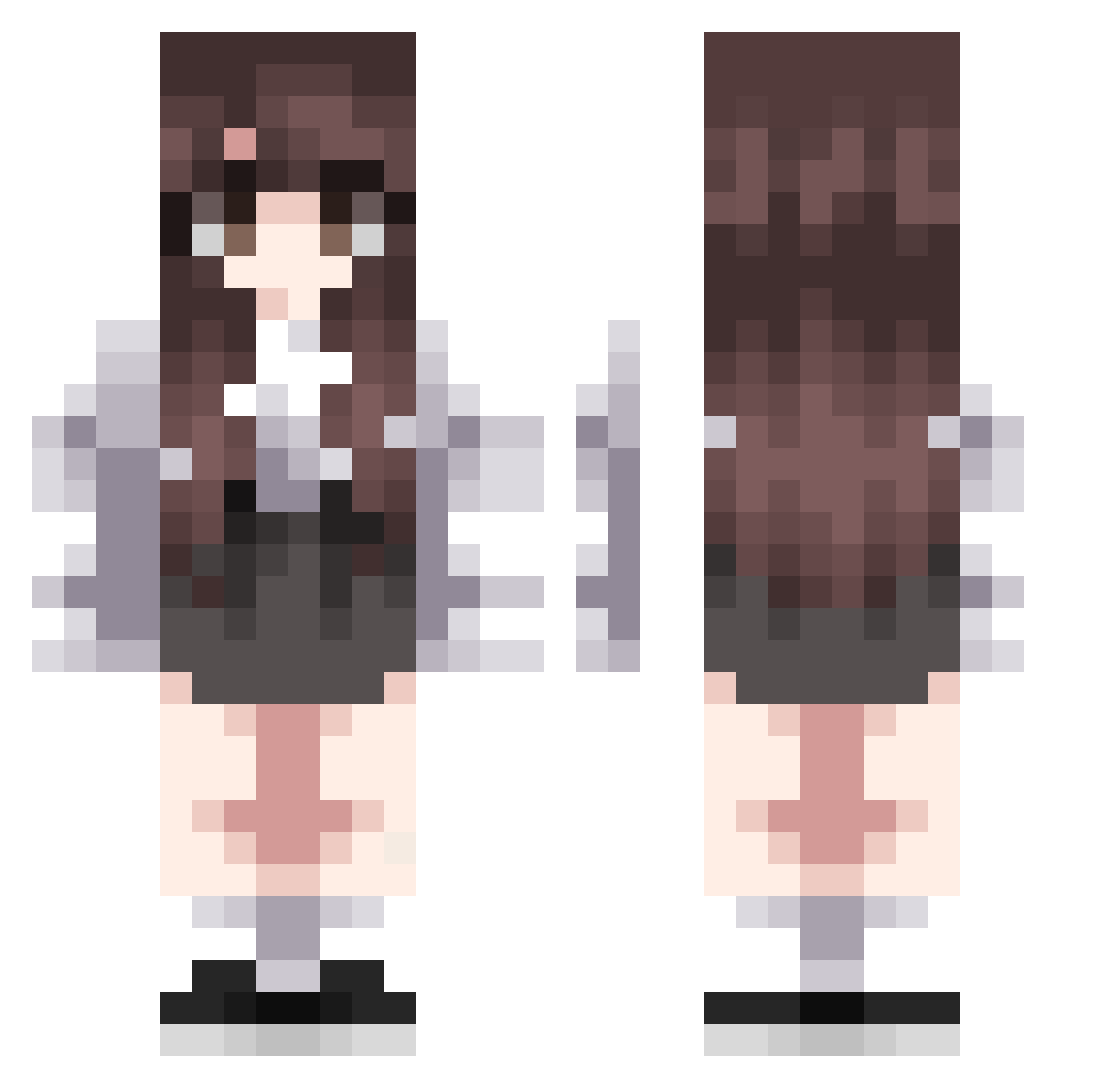 syhep Minecraft skin, front and back view