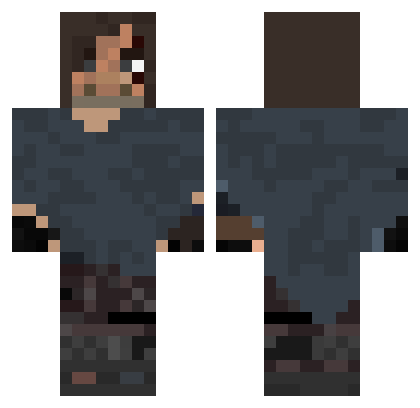 JuniorJoker Minecraft skin, front and back view