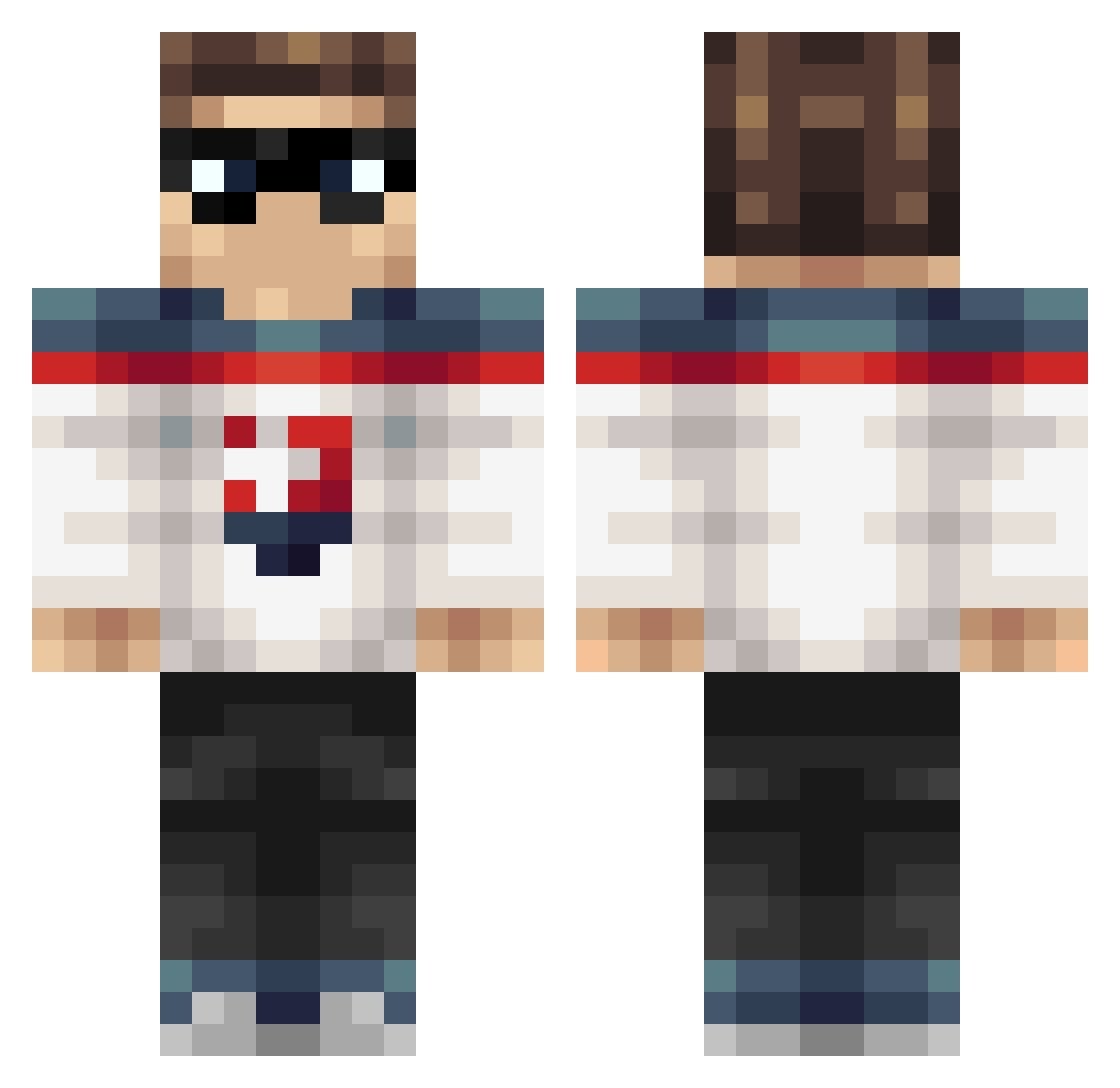 timue Minecraft skin, front and back view