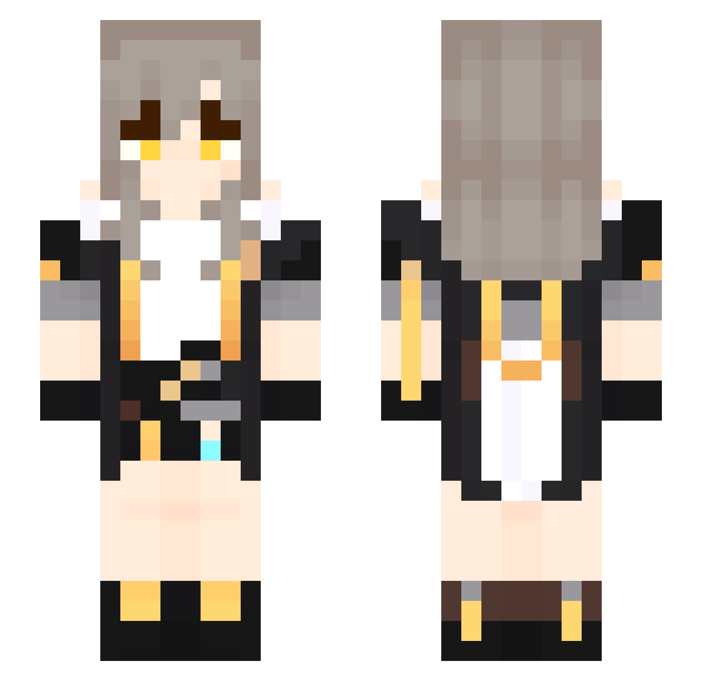 Rycoi Minecraft skin, front and back view