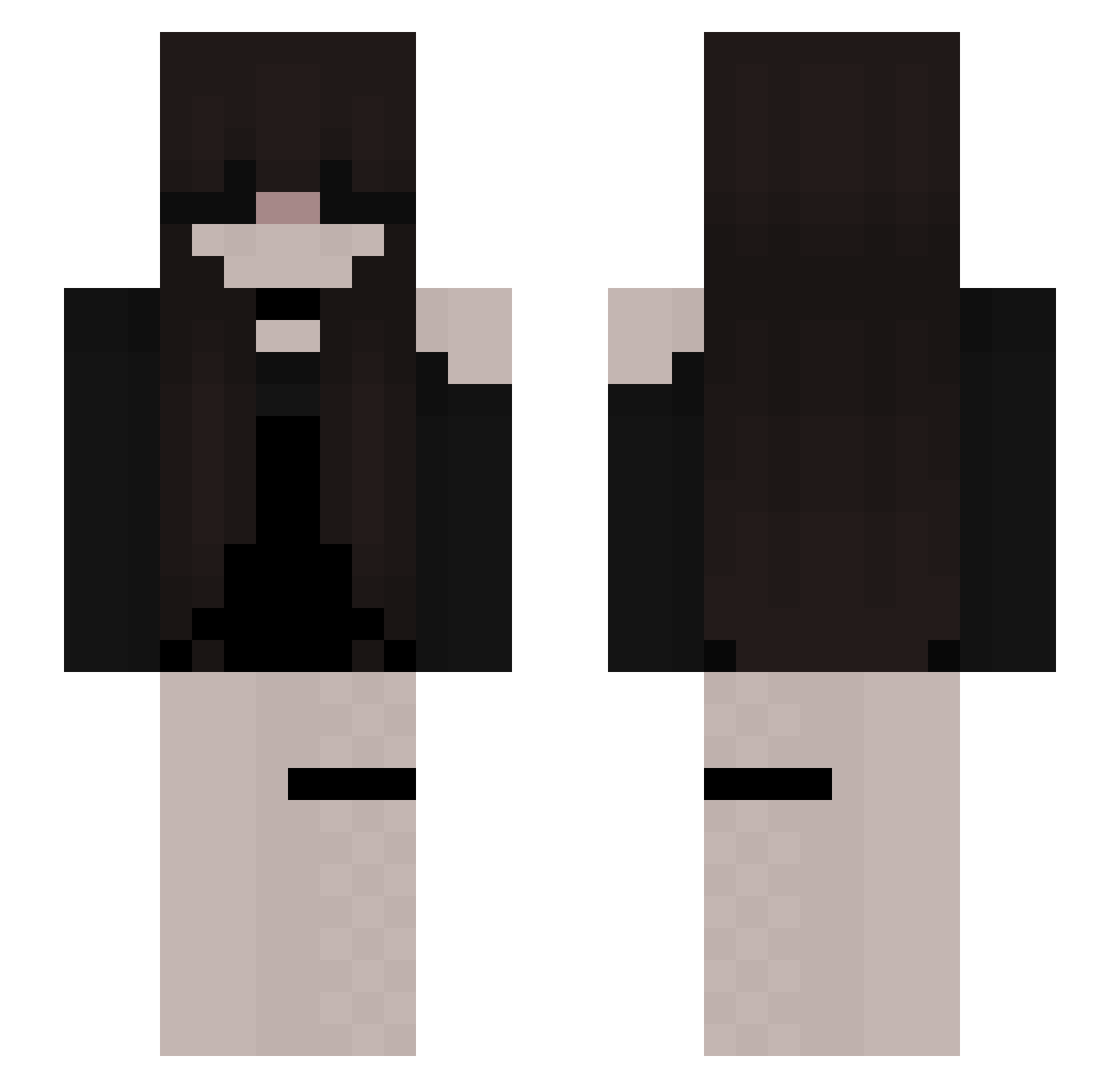 wringss Minecraft skin, front and back view