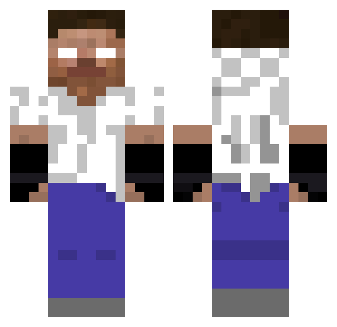 Qincy55 Minecraft skin, front and back view