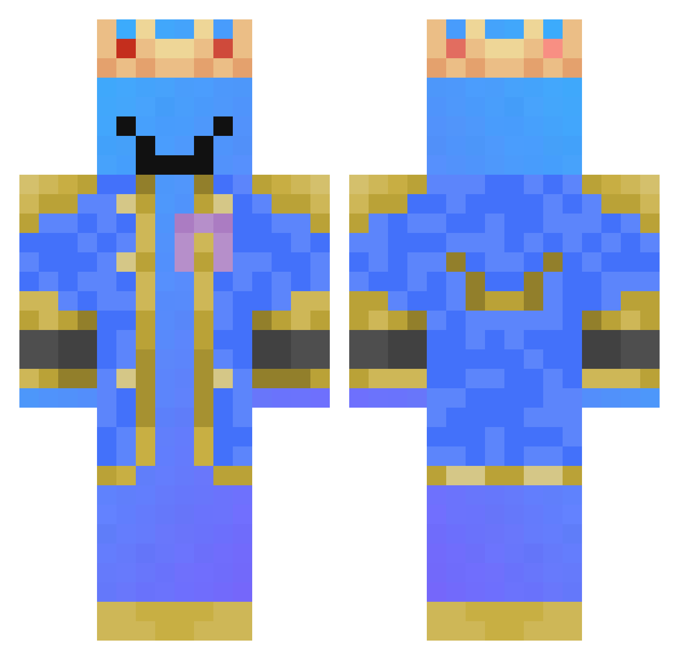 indfei Minecraft skin, front and back view