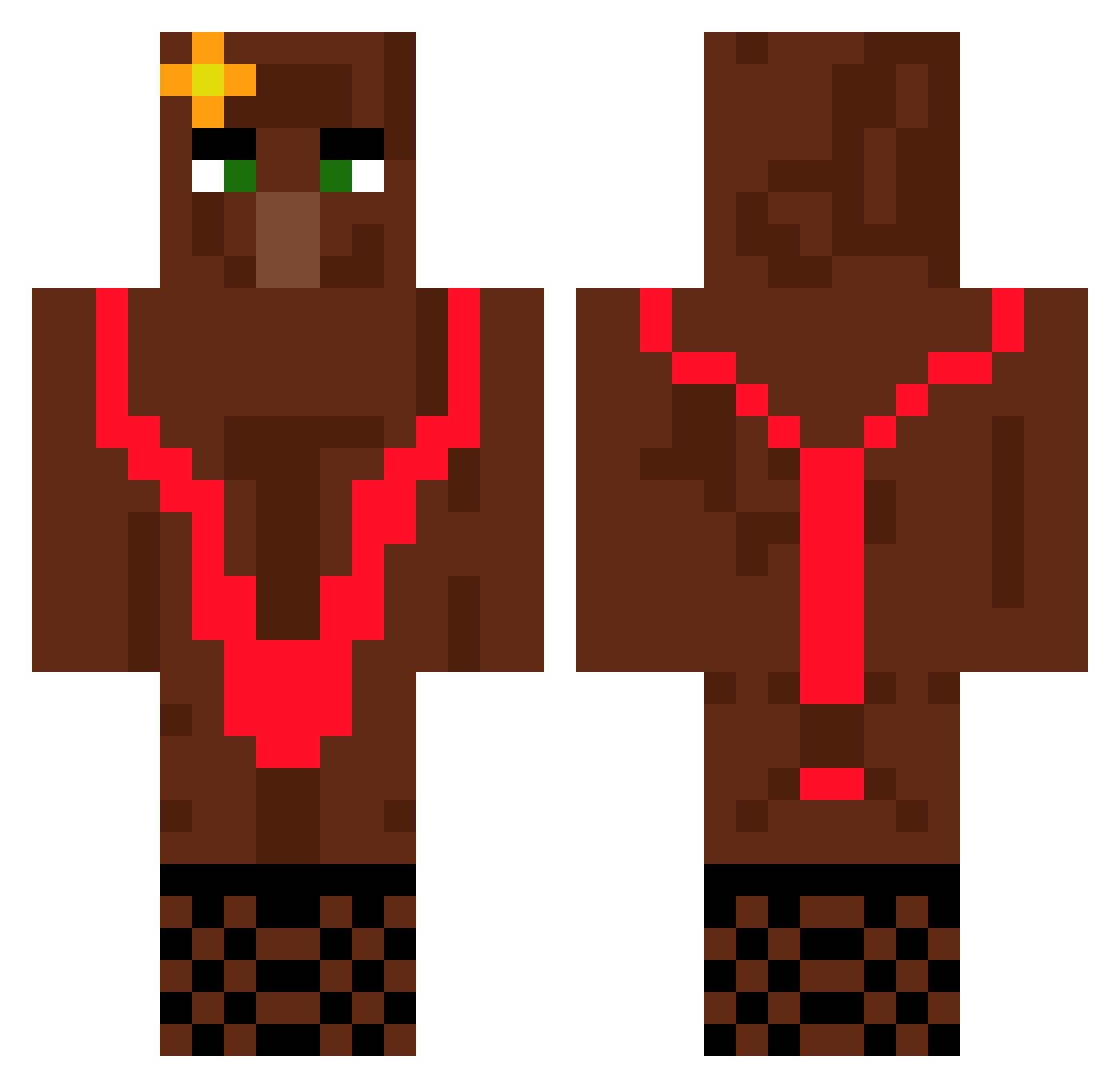coleblacc Minecraft skin, front and back view