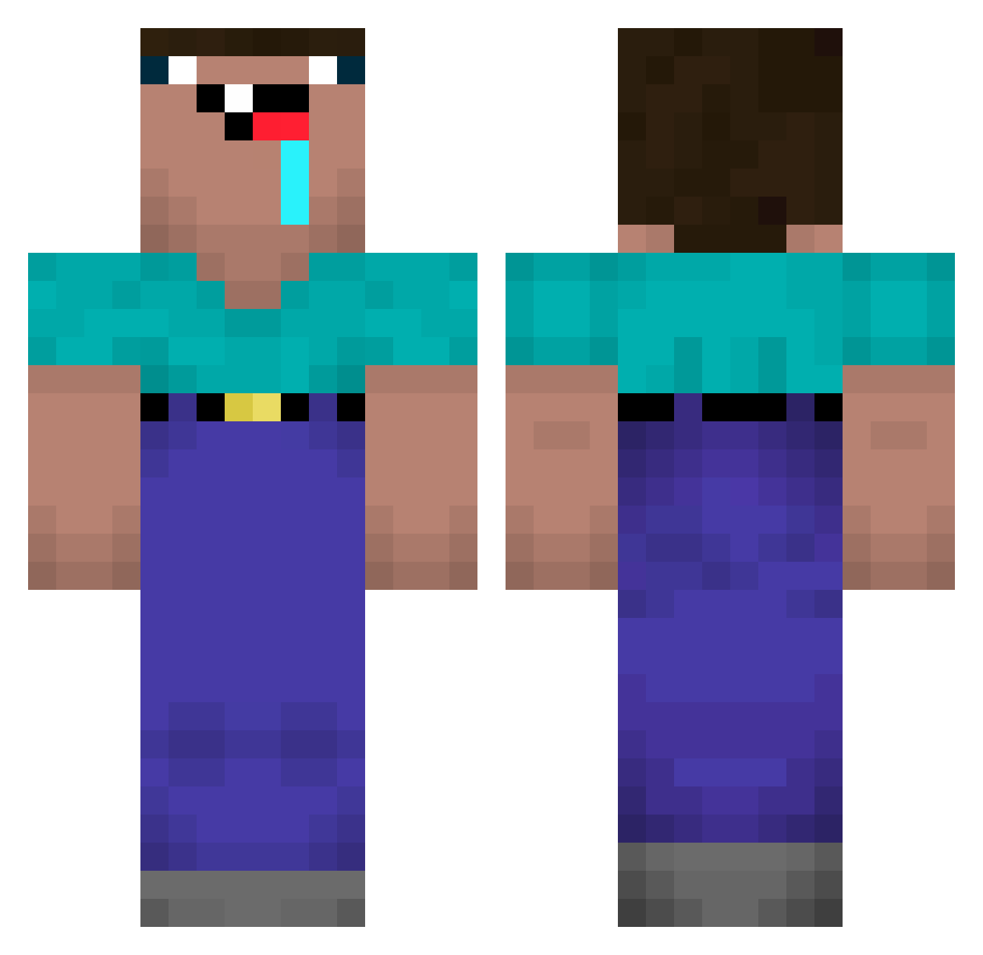 TheUnexpected Minecraft skin, front and back view