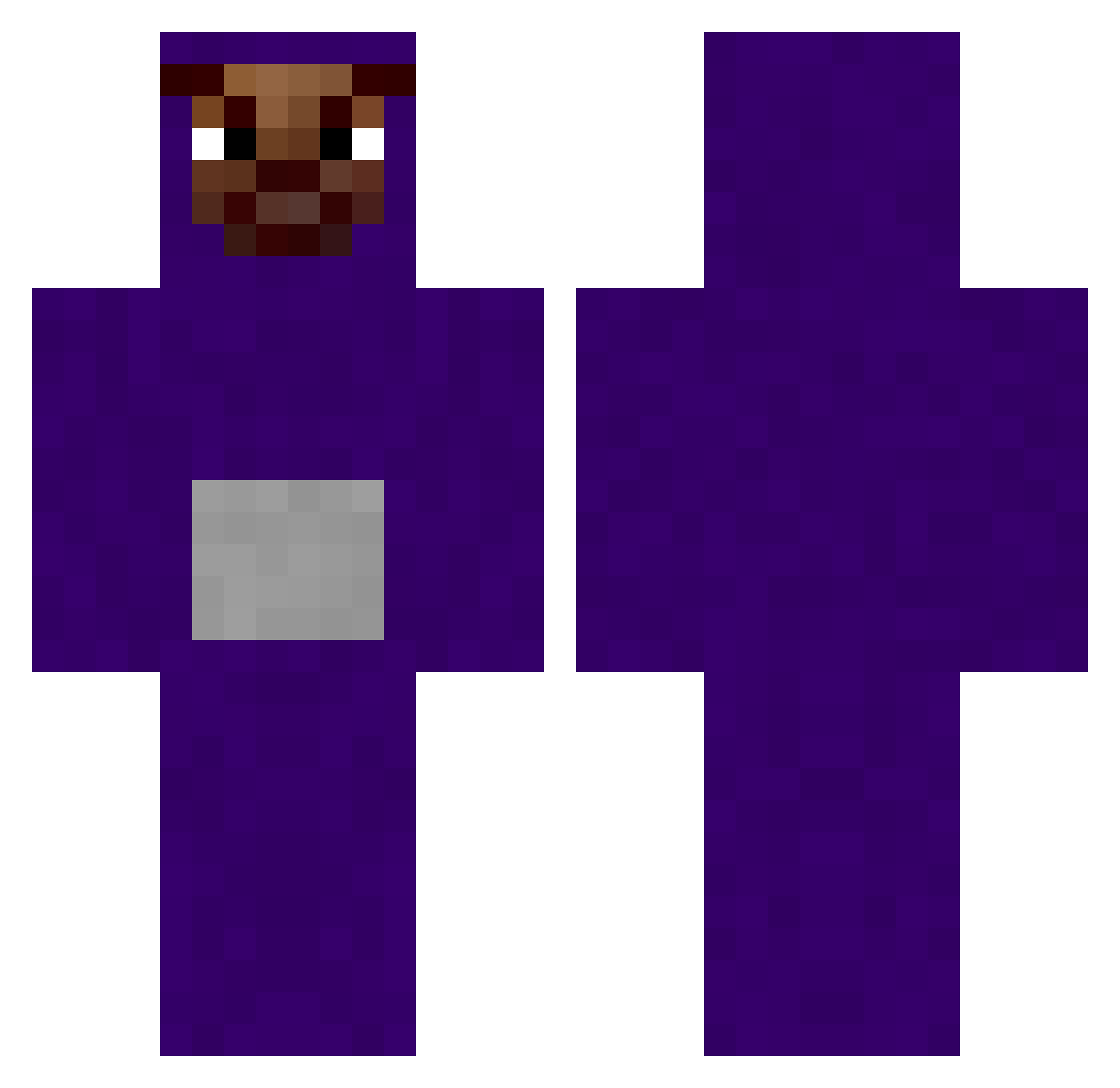 Bewby Minecraft skin, front and back view
