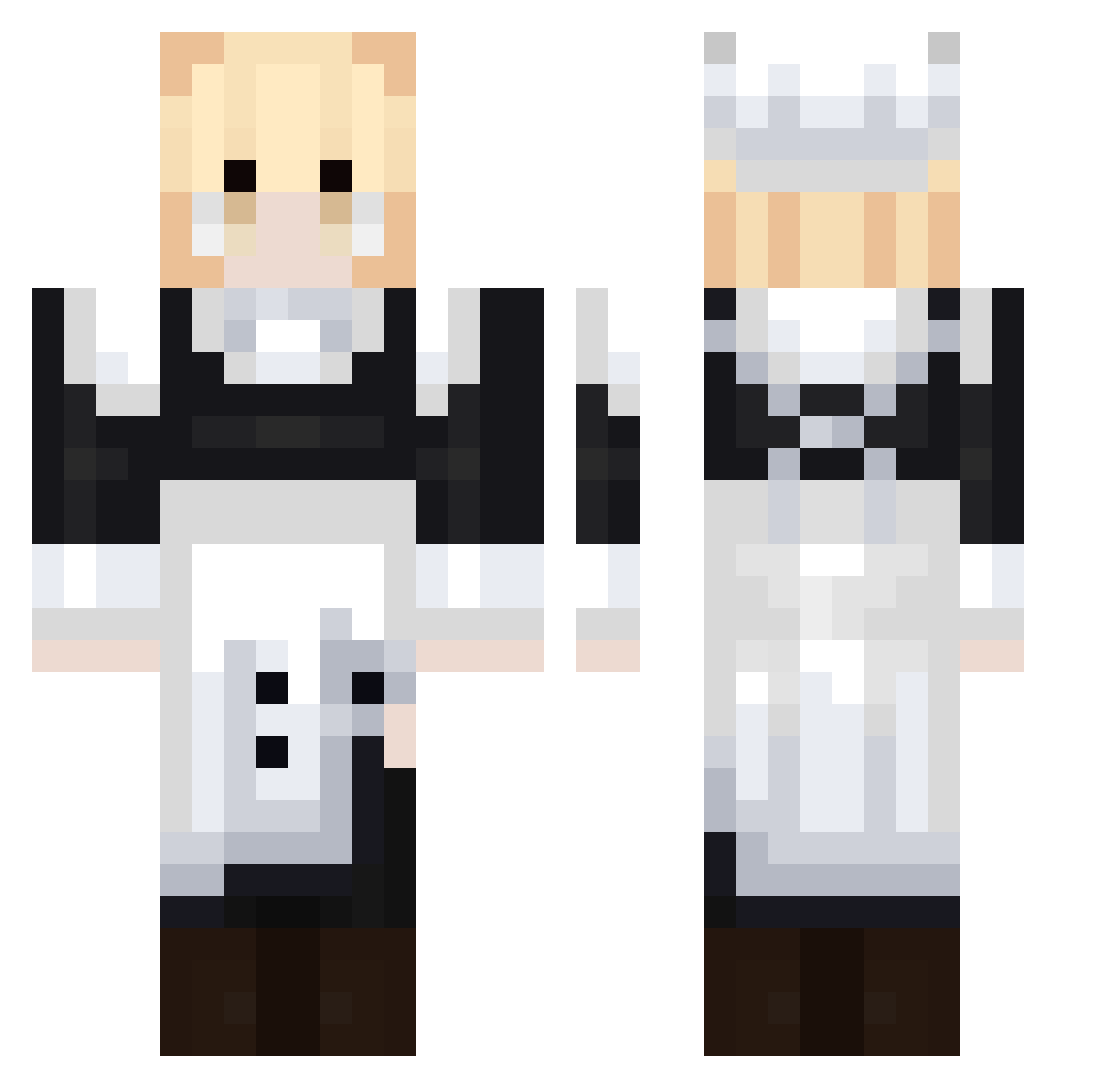 DaltonChan Minecraft skin, front and back view