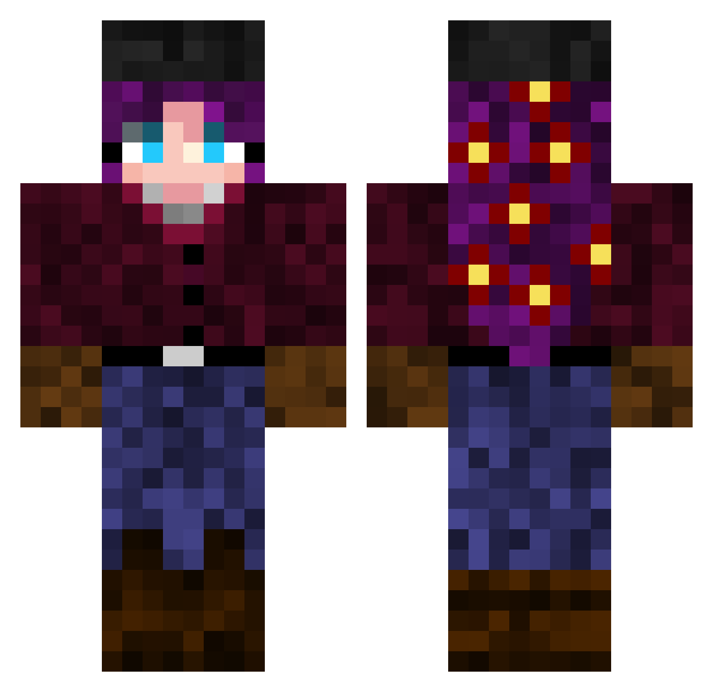 Nite0wl07 Minecraft skin, front and back view