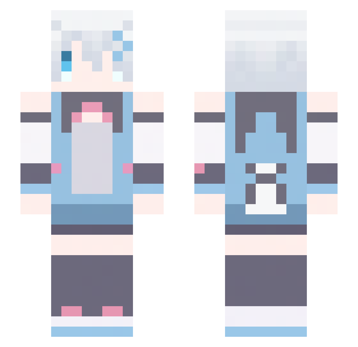 raimugimugi Minecraft skin, front and back view