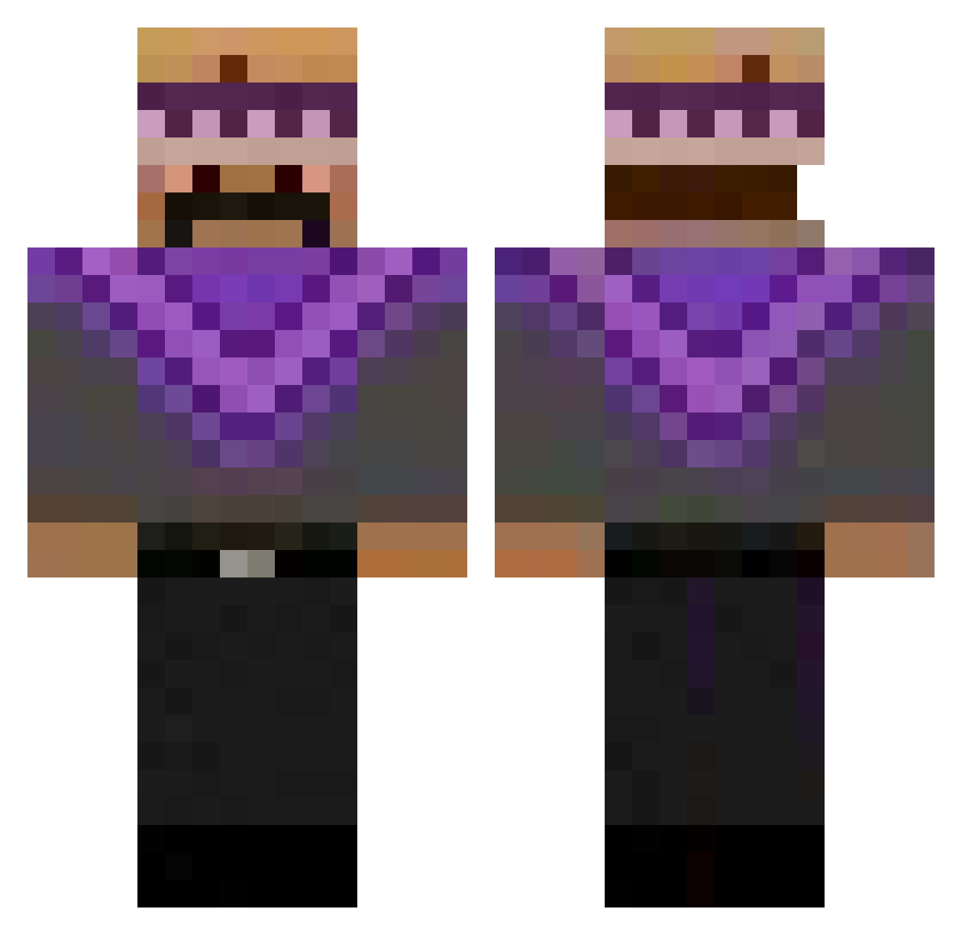 RedSBeats Minecraft skin, front and back view