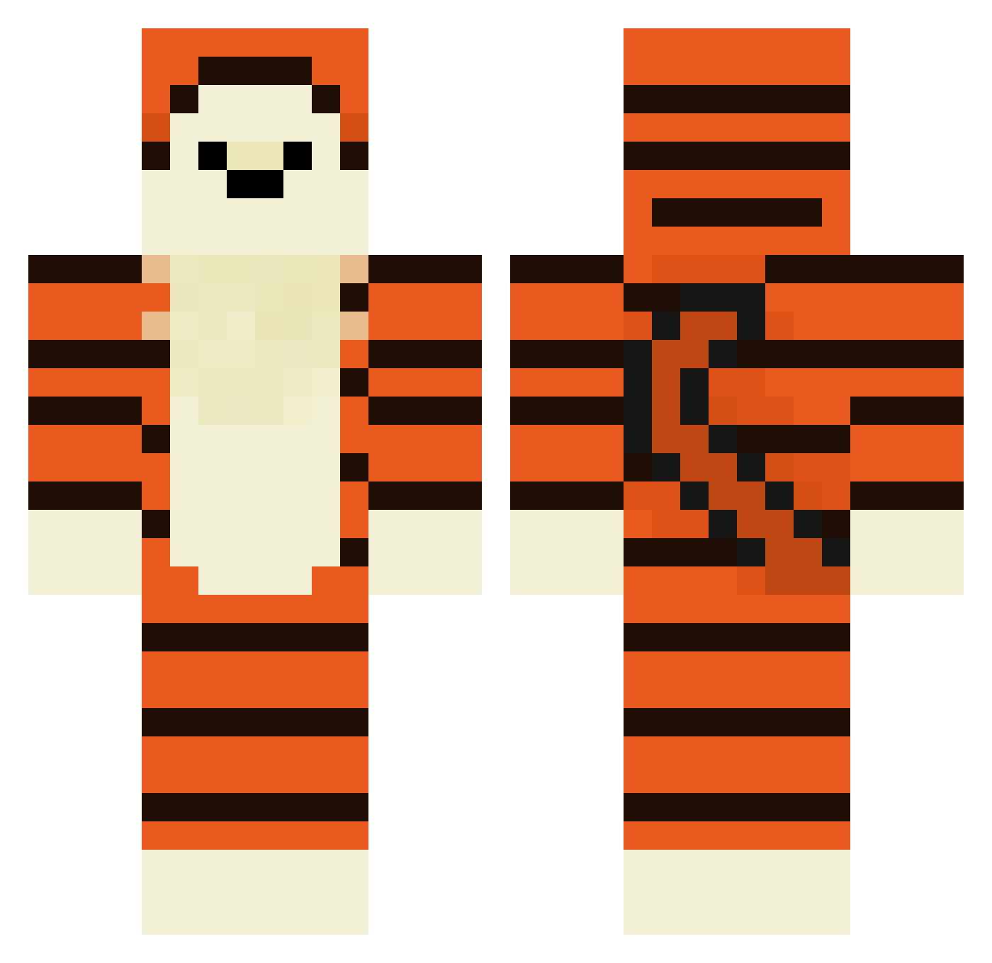 PIMPAAMPUM Minecraft skin, front and back view