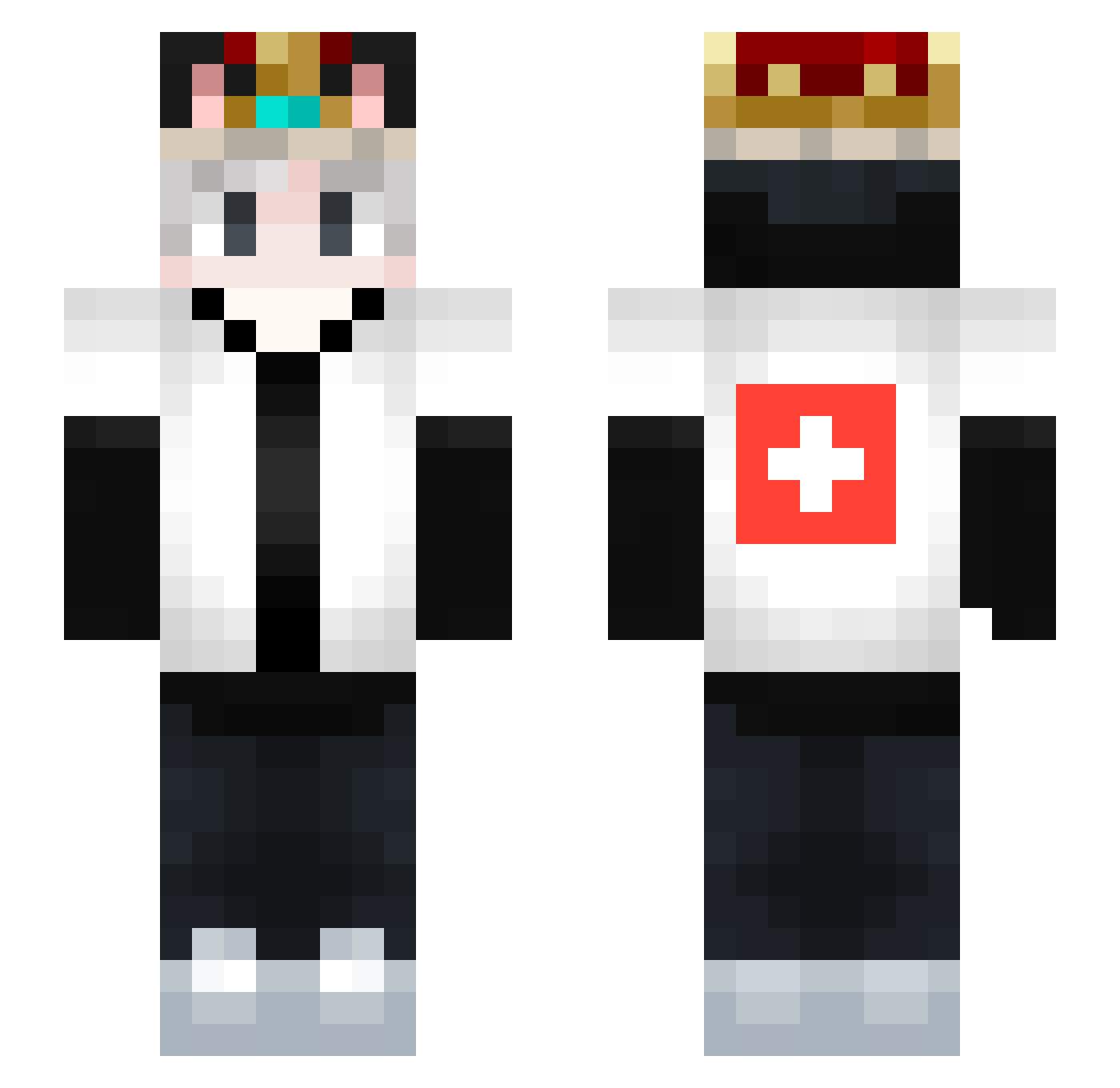 XTspon3007 Minecraft skin, front and back view
