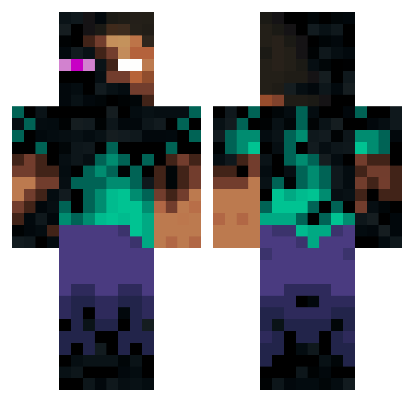 Ikmor Minecraft skin, front and back view