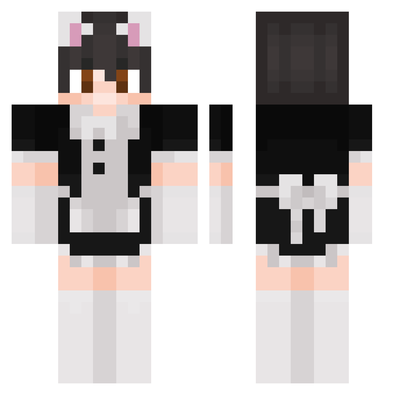 domiikox Minecraft skin, front and back view
