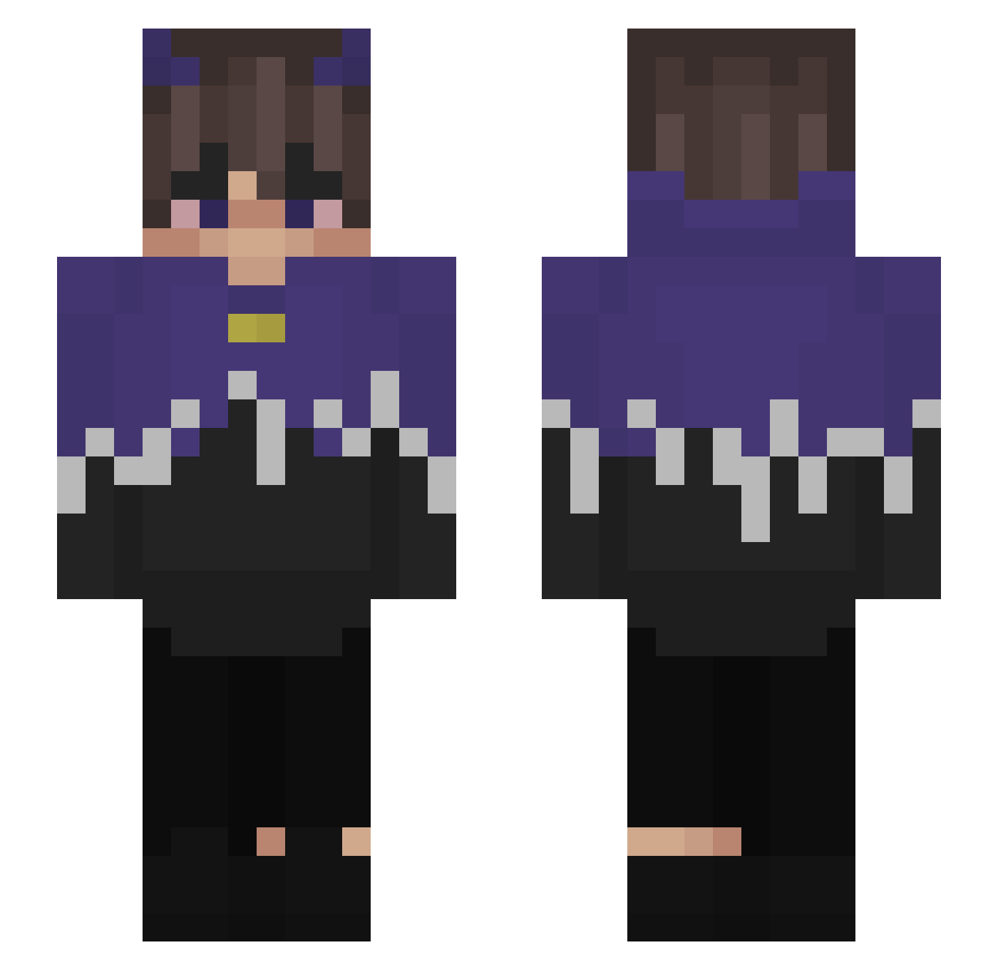 SiickDaN Minecraft skin, front and back view