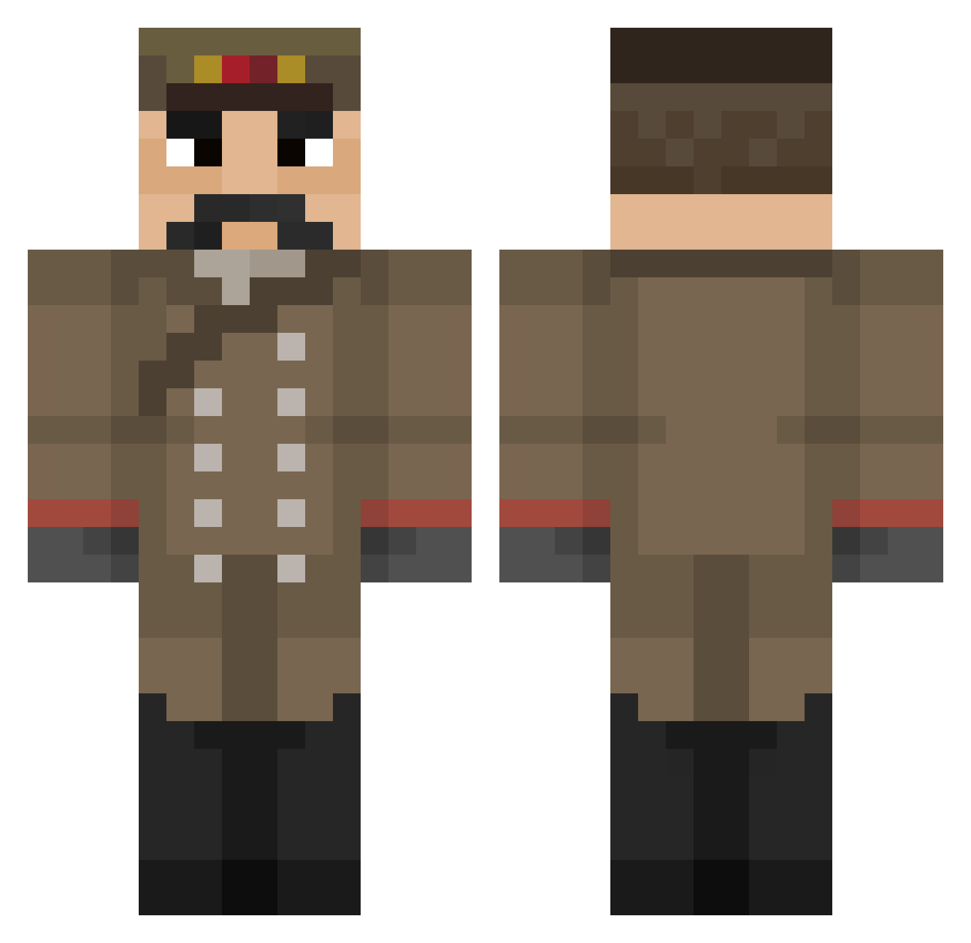 GlizzyWatah Minecraft skin, front and back view