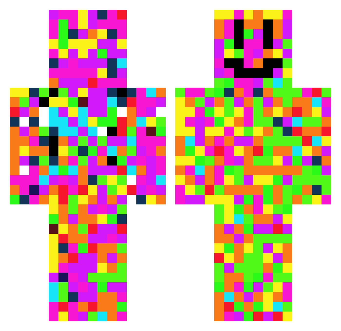 Tawky89 Minecraft skin, front and back view