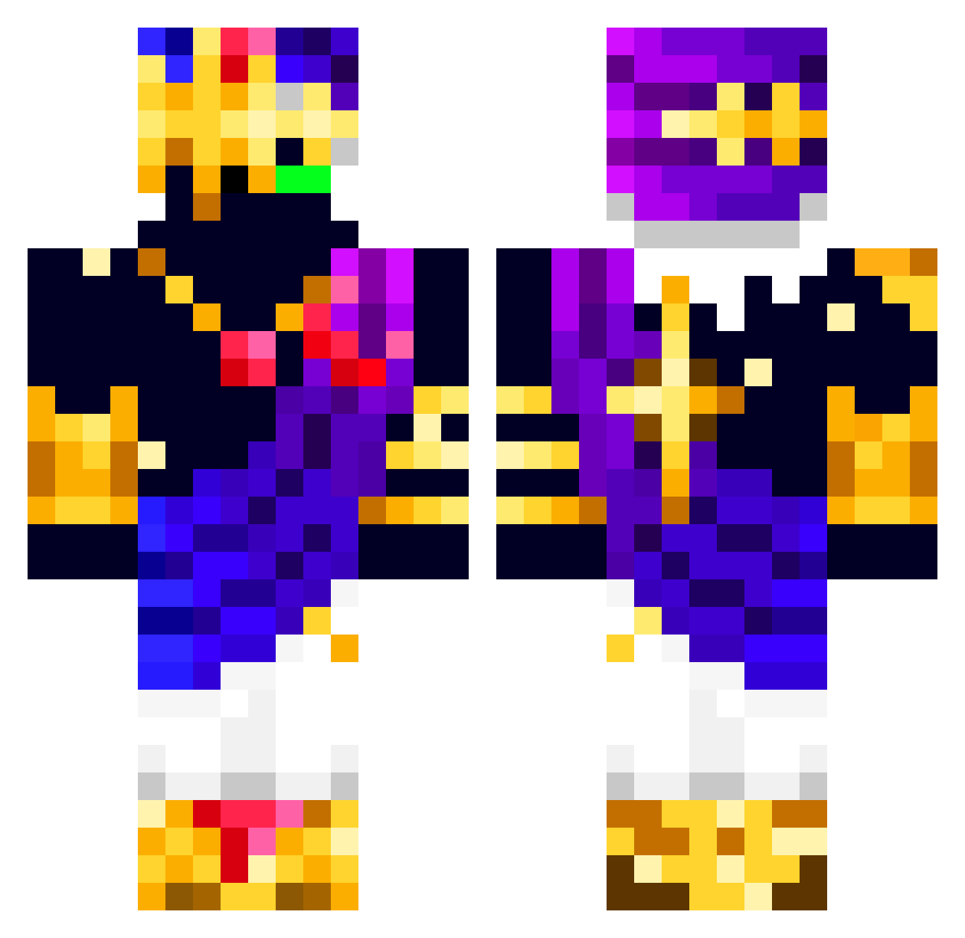 Niko21346 Minecraft skin, front and back view