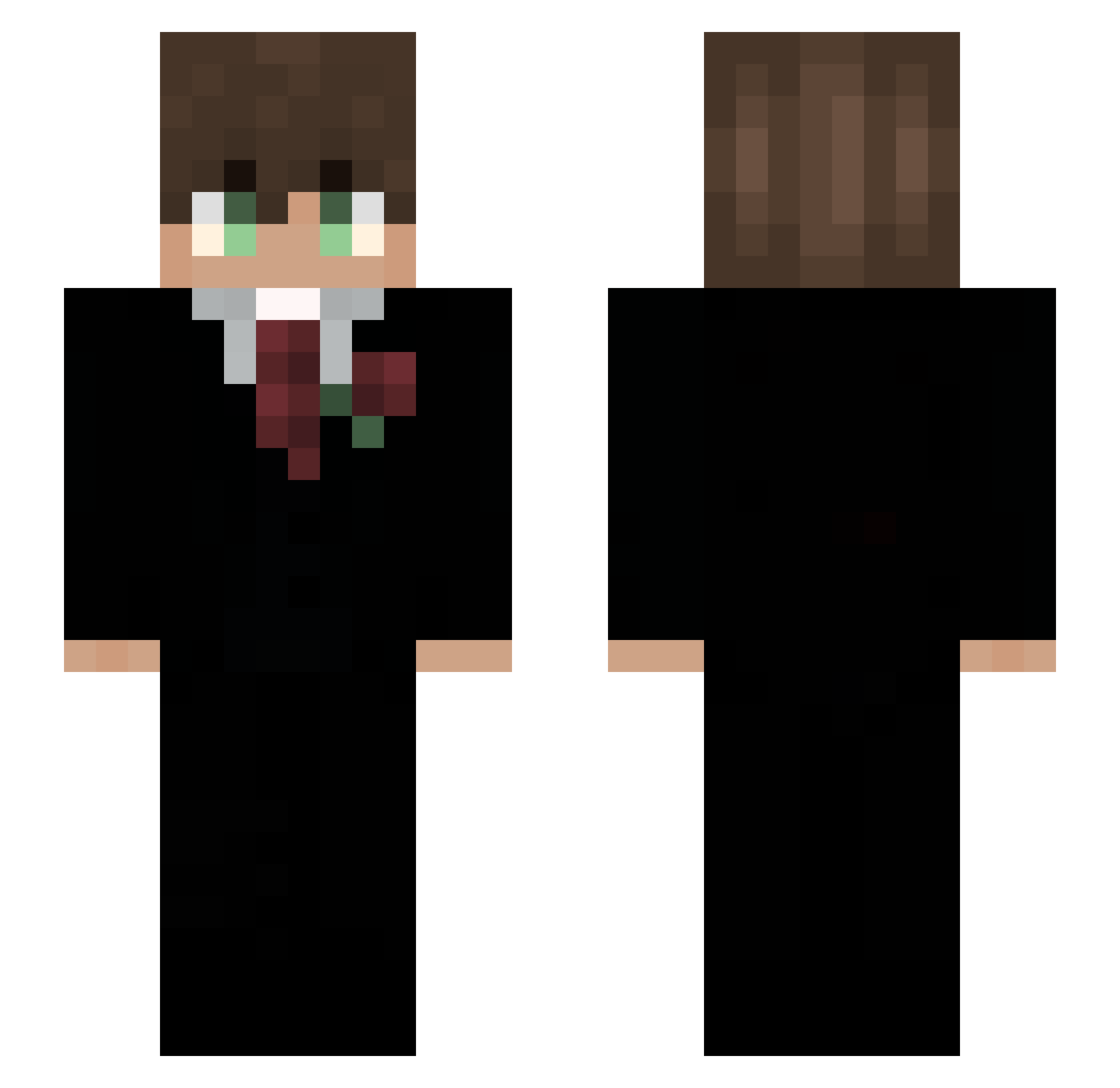 Meroooooooo Minecraft skin, front and back view