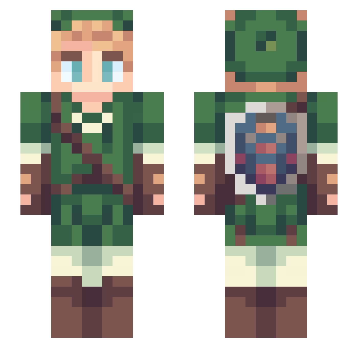TheSillencer Minecraft skin, front and back view