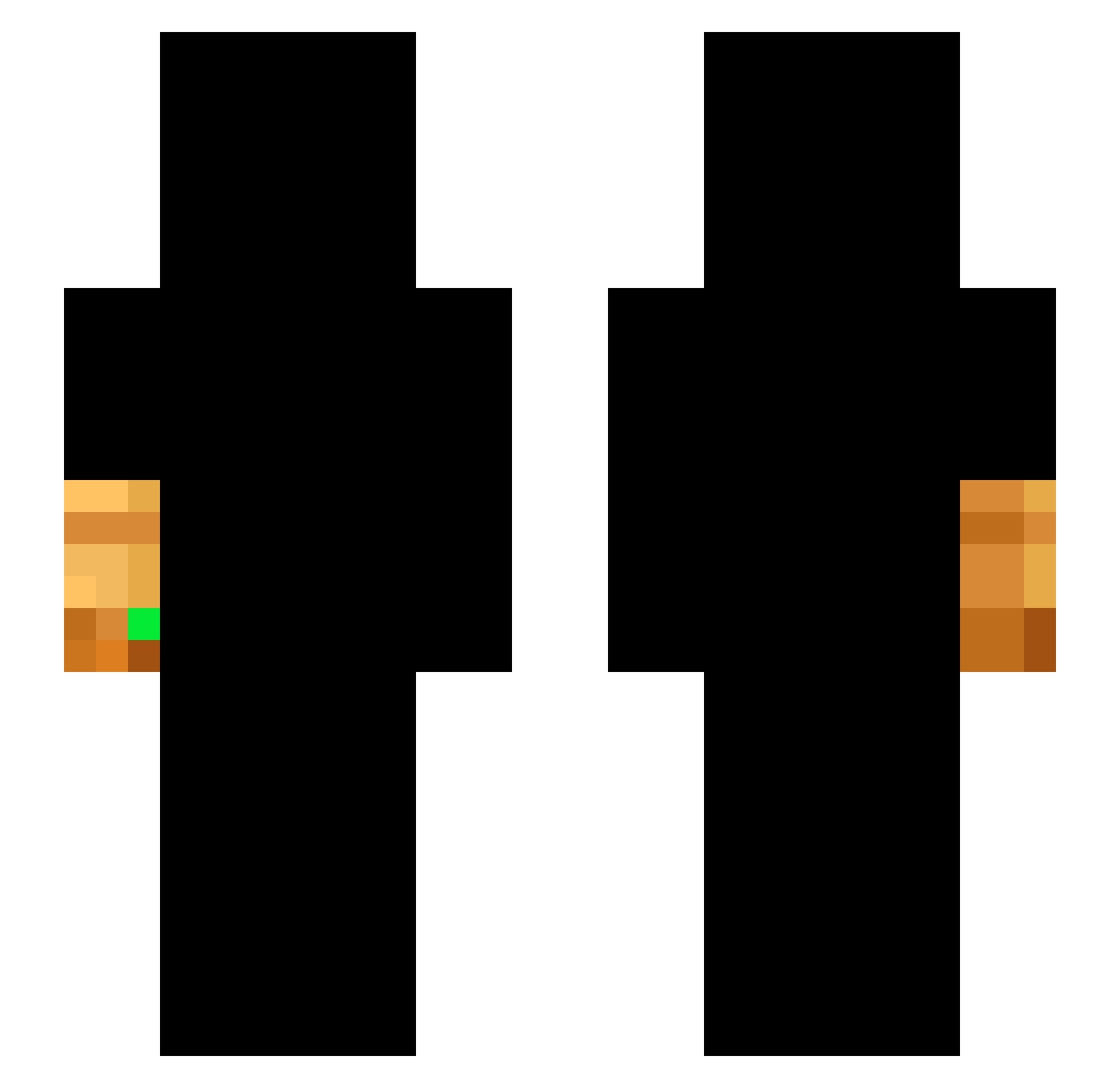 Thivel Minecraft skin, front and back view