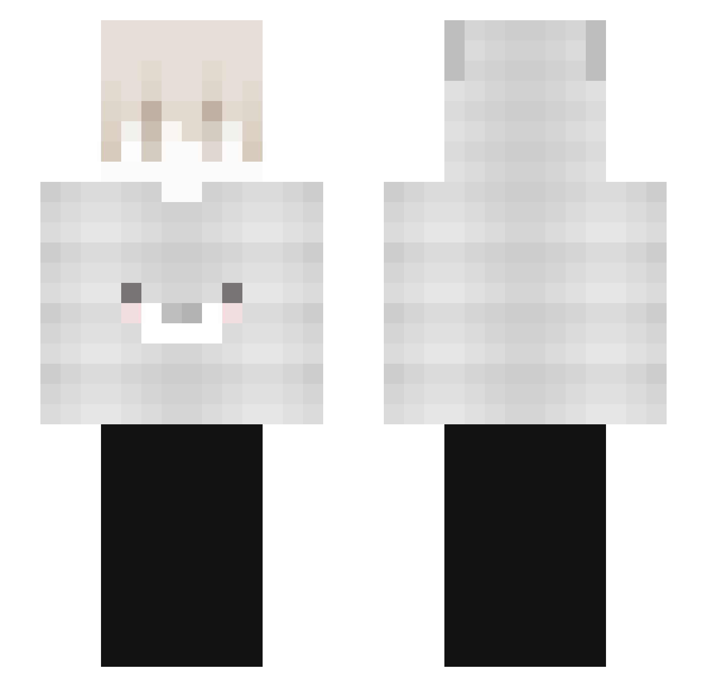 JanIsBaad Minecraft skin, front and back view