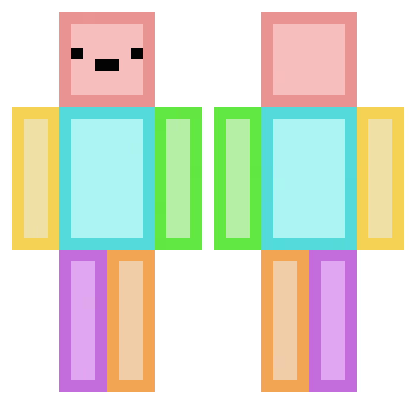 TWgary Minecraft skin, front and back view