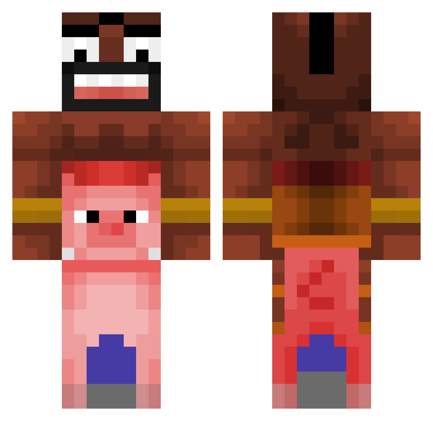 Anelinho Minecraft skin, front and back view