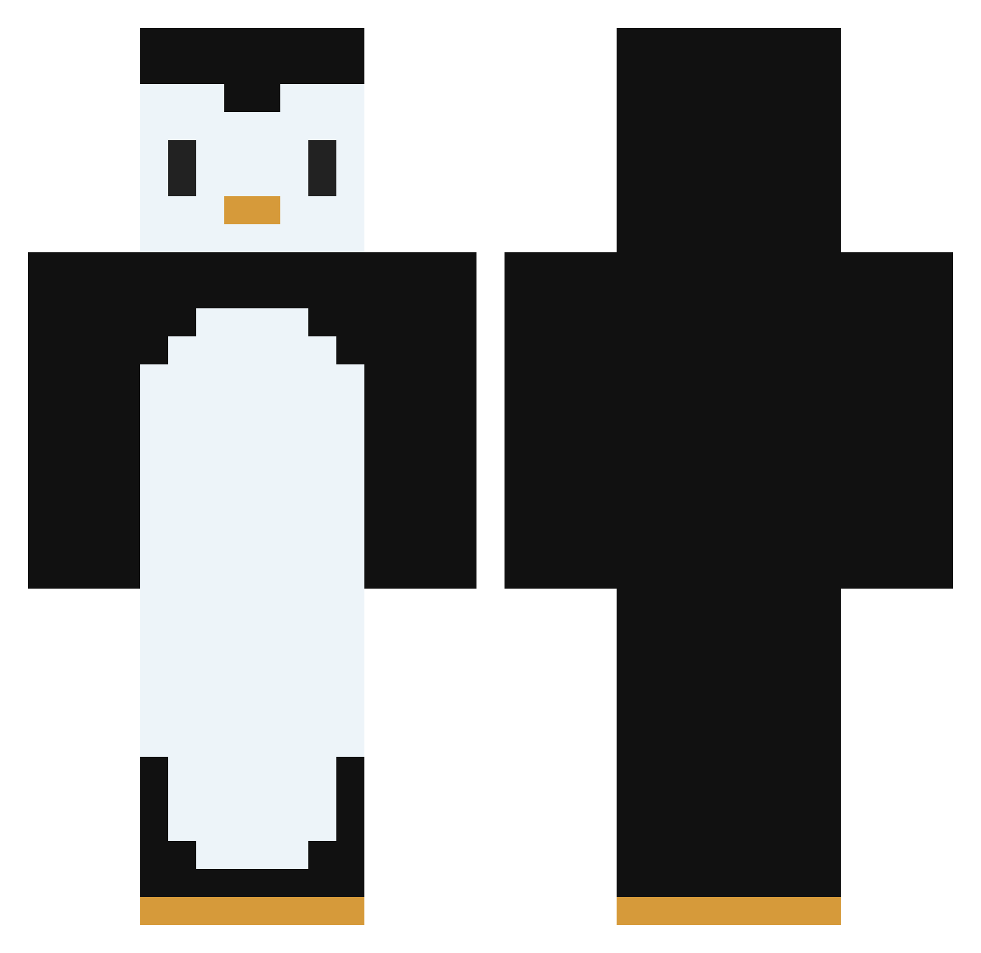 AX44 Minecraft skin, front and back view
