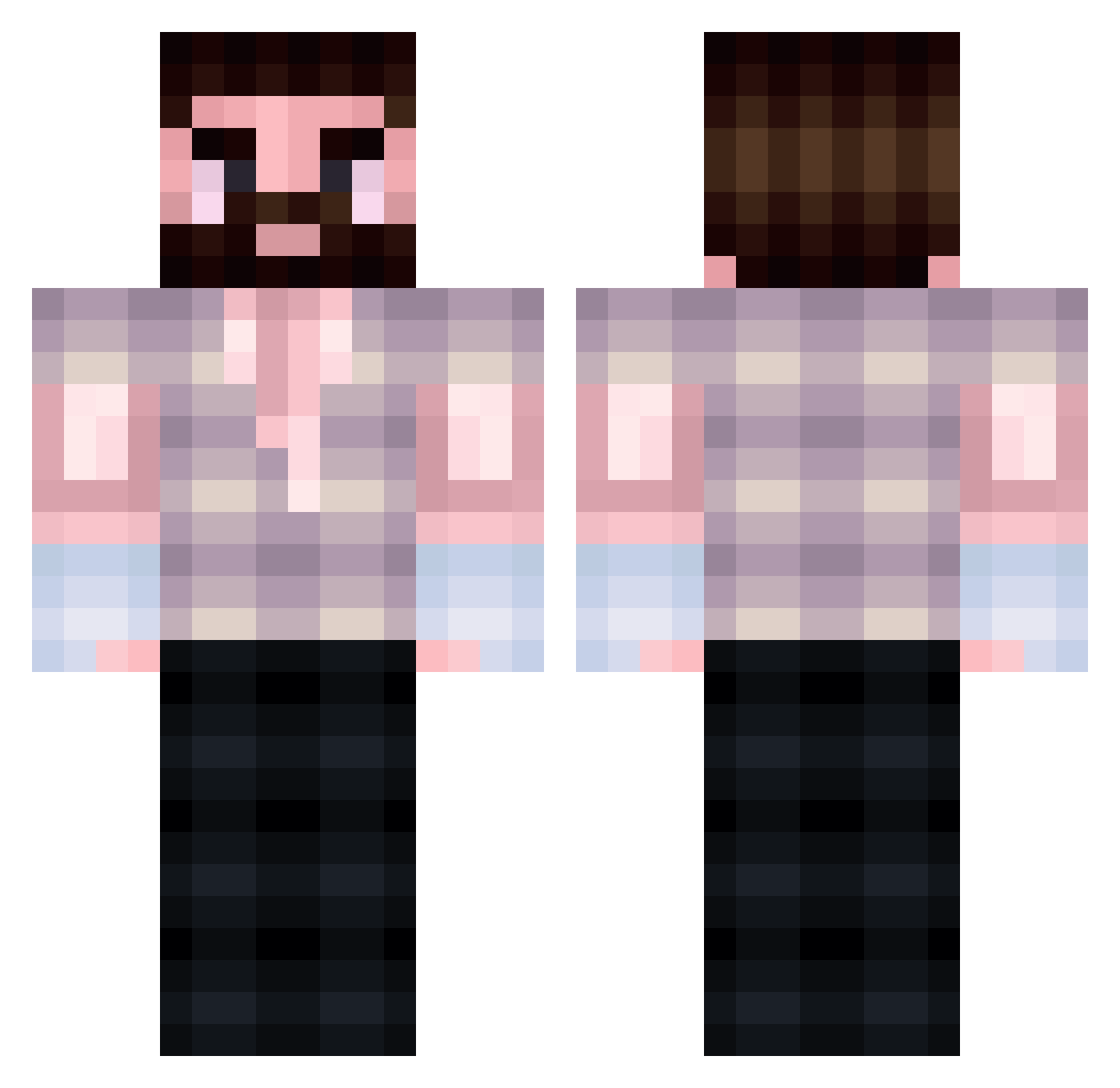Bitforce Minecraft skin, front and back view