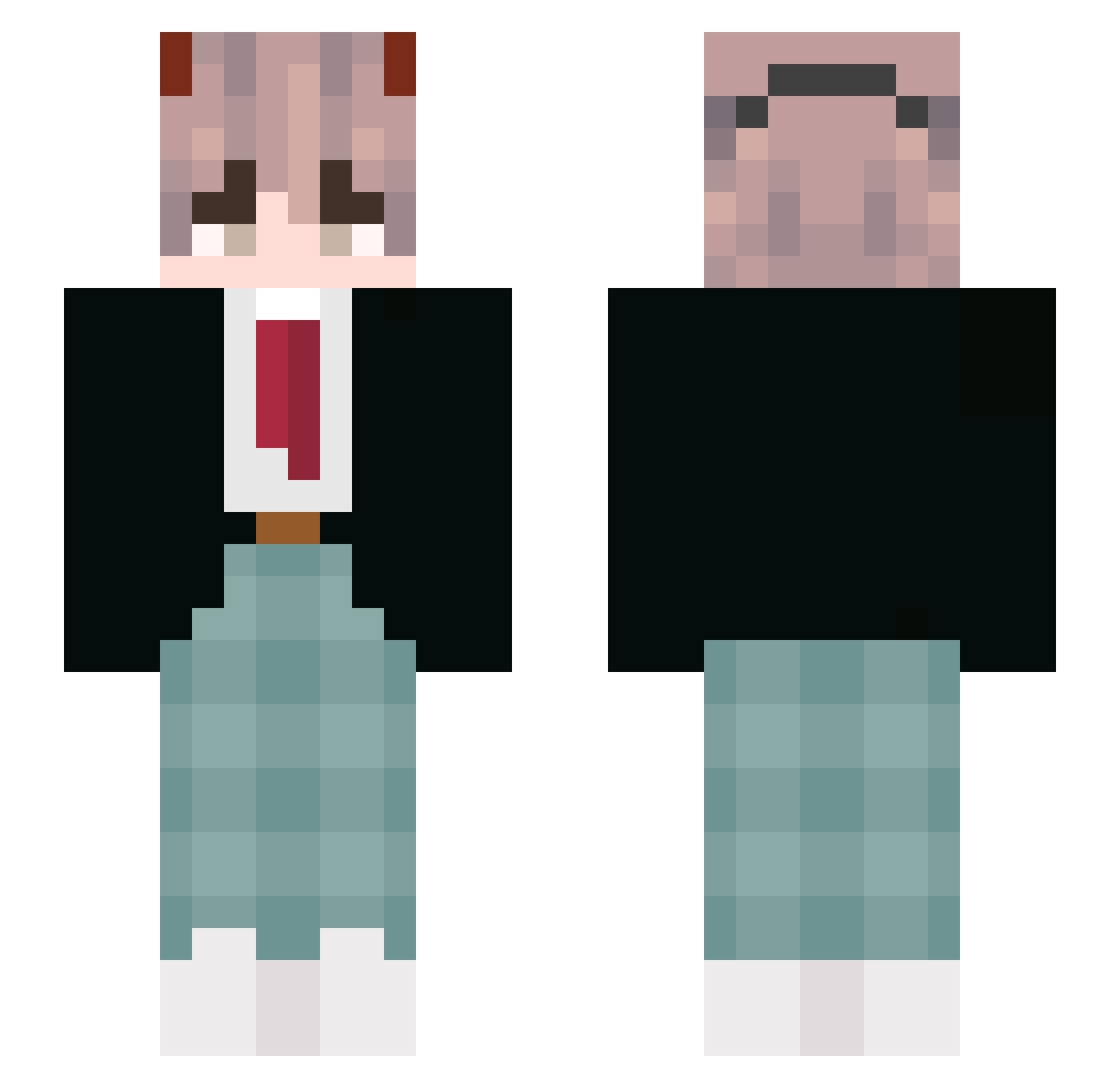 SrValentin Minecraft skin, front and back view