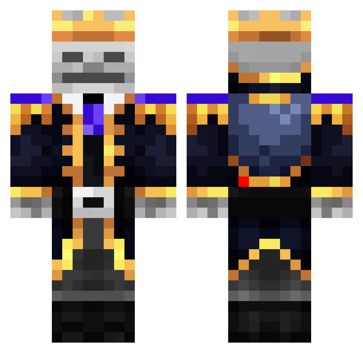 Ayara Minecraft skin, front and back view