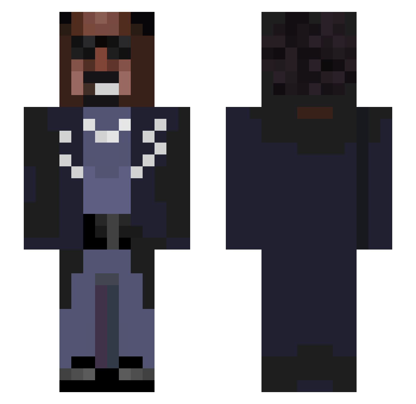 Valk0z Minecraft skin, front and back view
