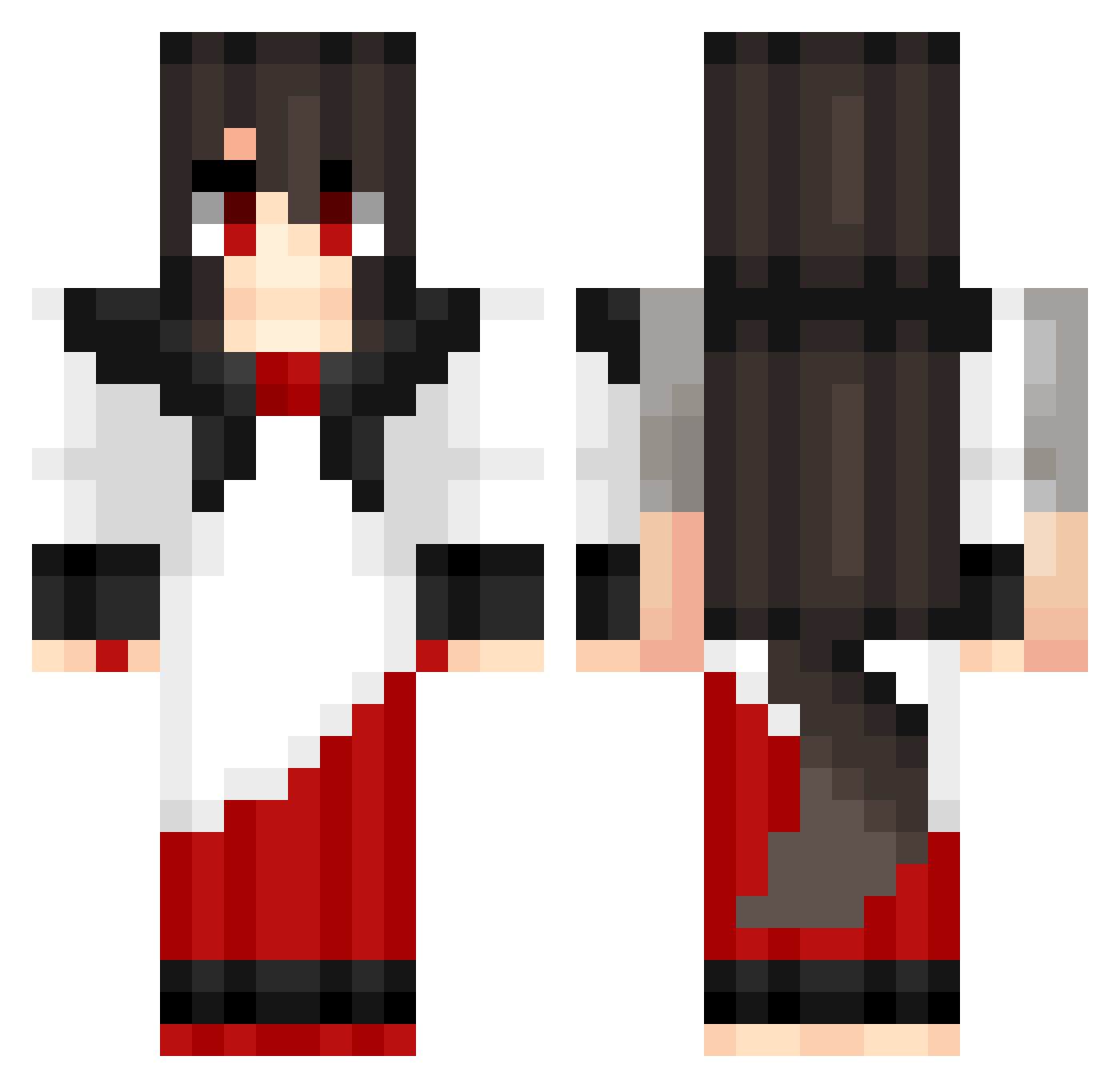 Verminess Minecraft skin, front and back view