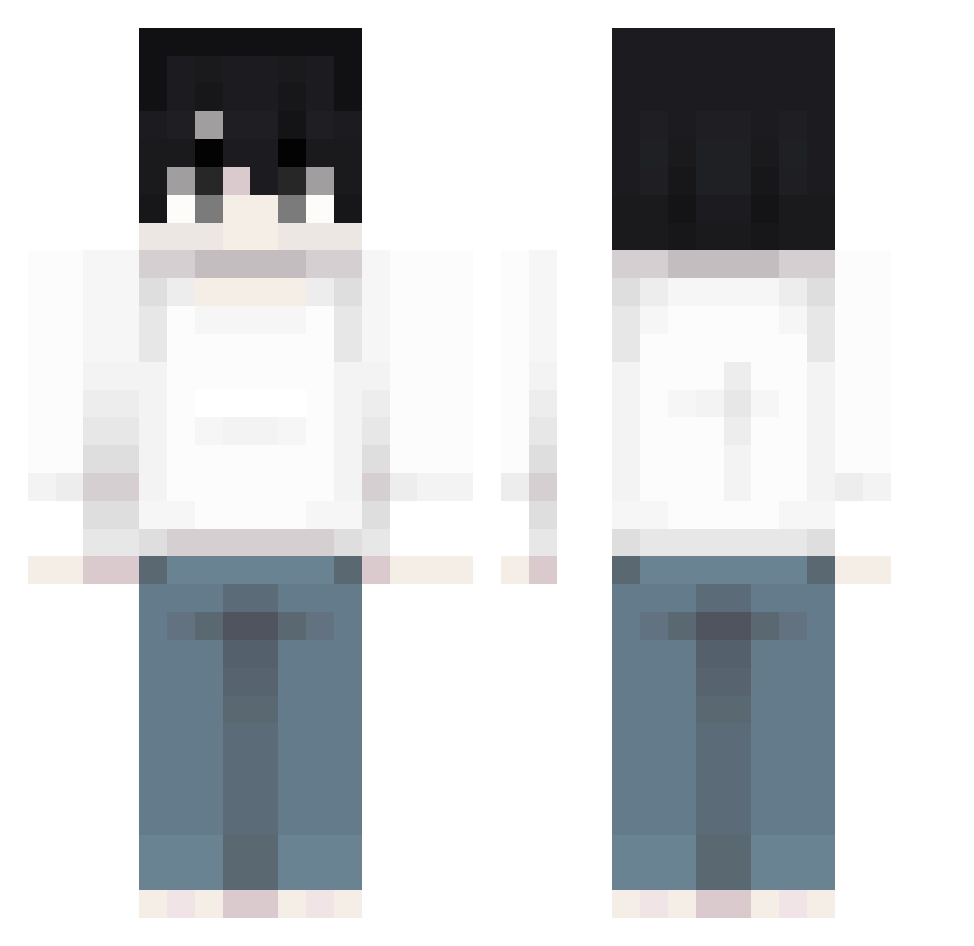 true_pristine Minecraft skin, front and back view