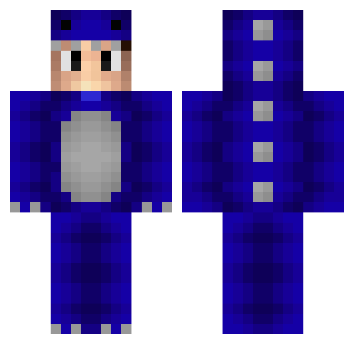 ReinStlq Minecraft skin, front and back view