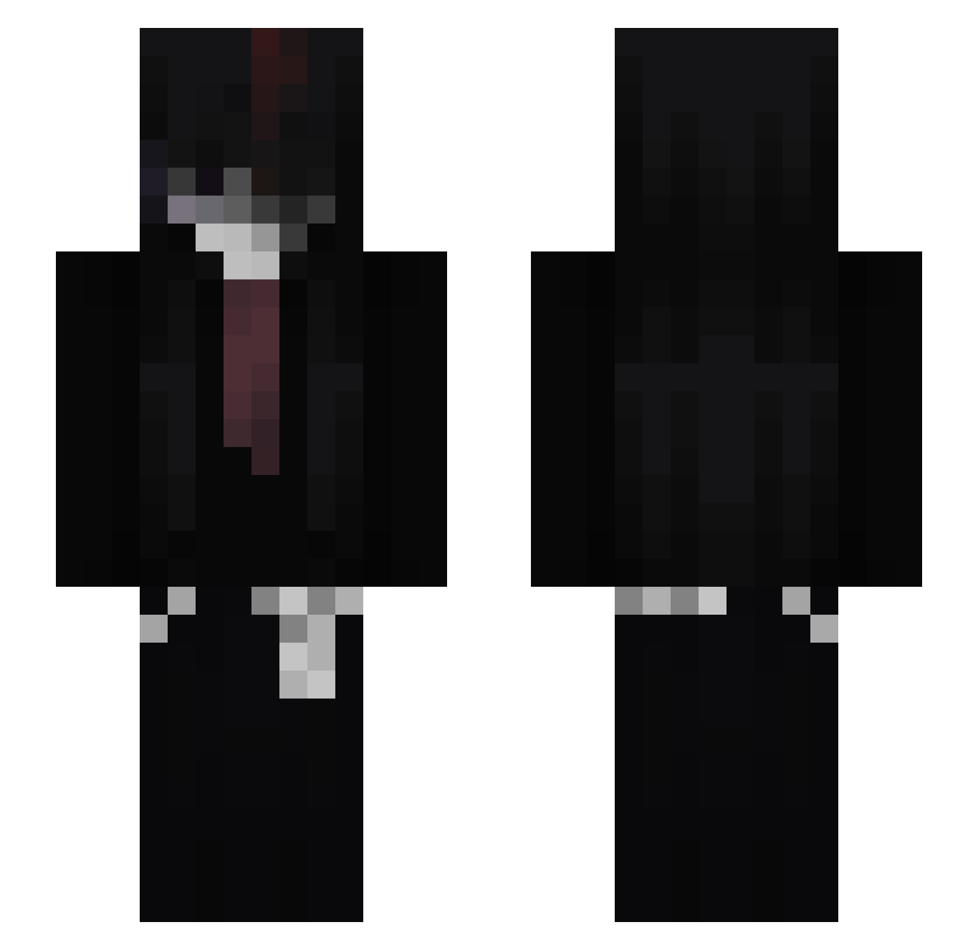 kzlover Minecraft skin, front and back view
