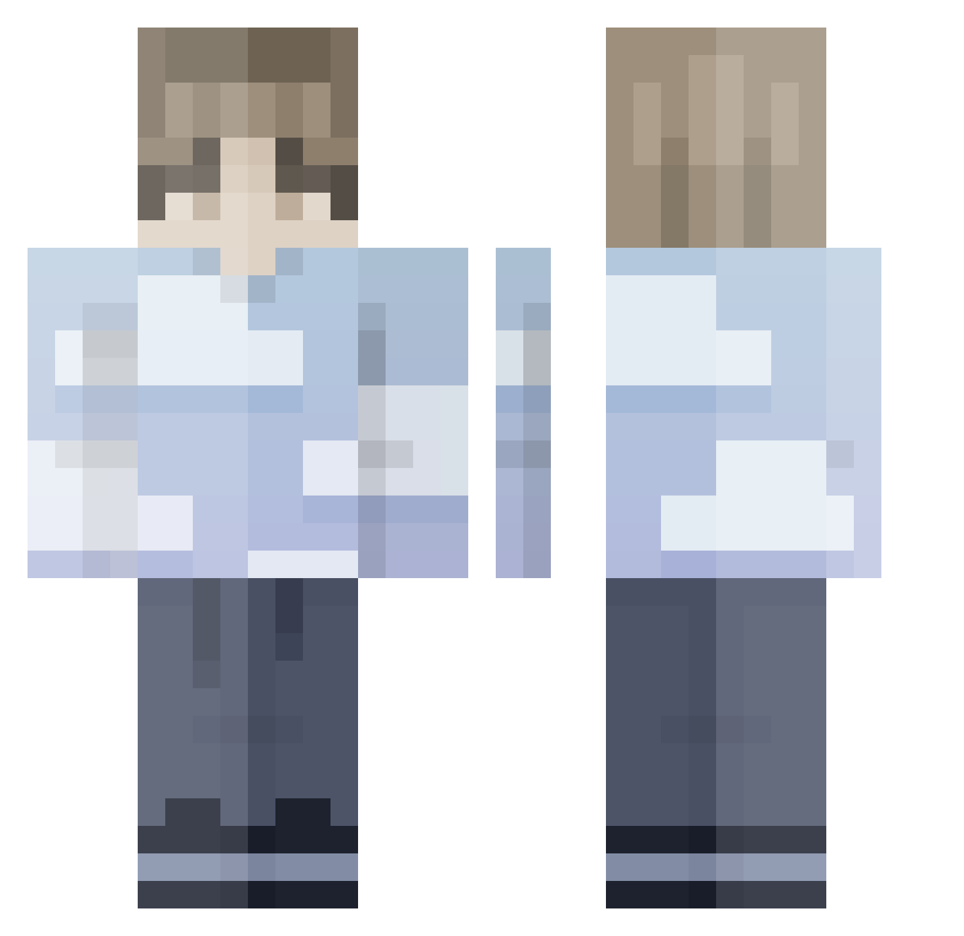 snoopie678 Minecraft skin, front and back view