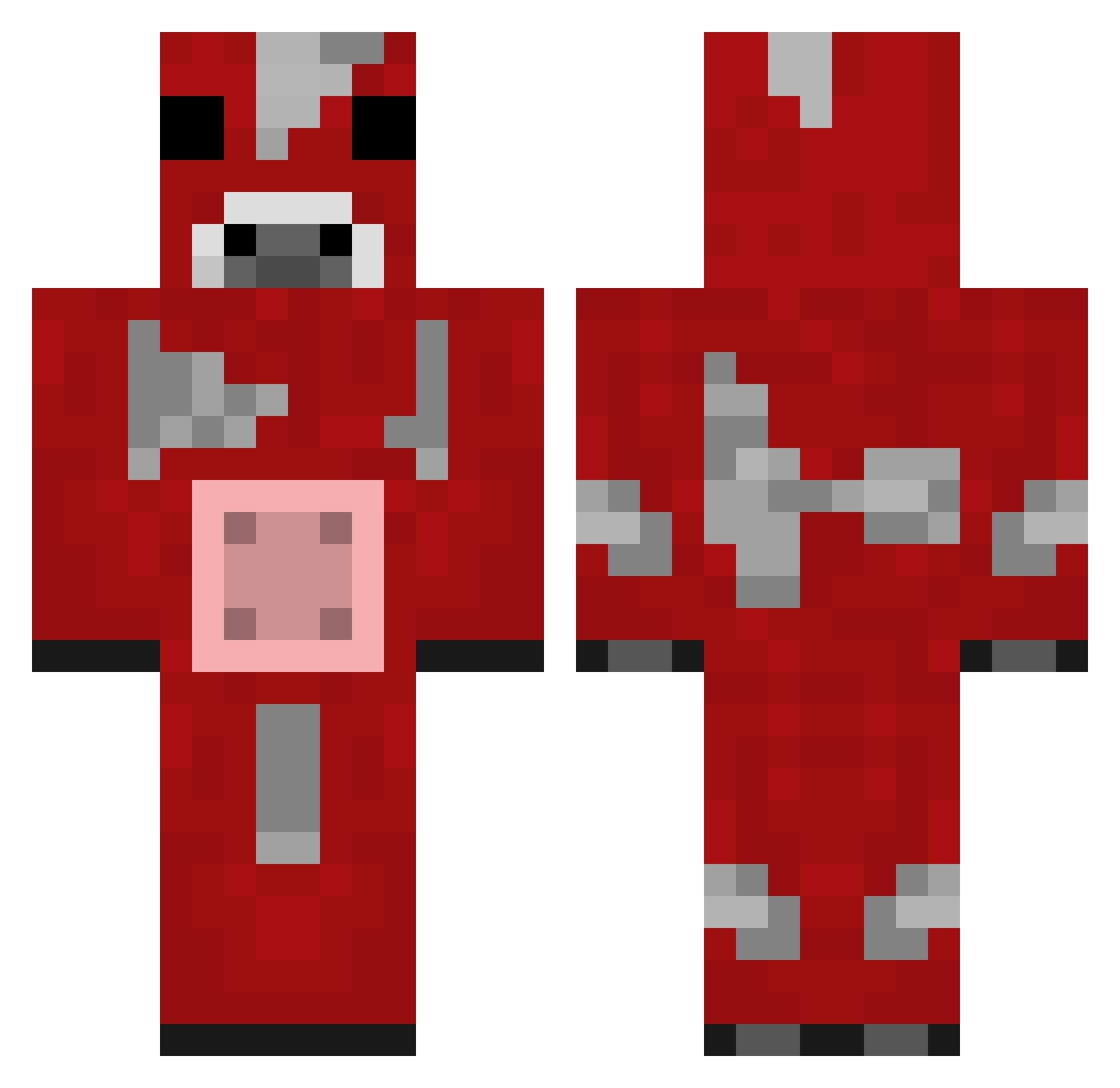 kxqvu Minecraft skin, front and back view