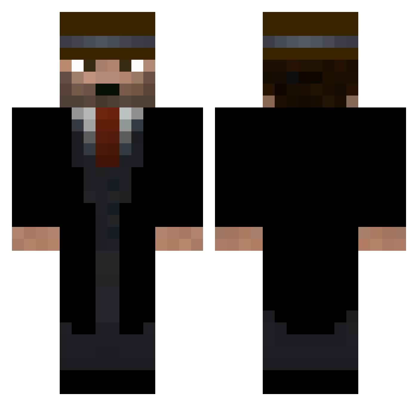 cordy Minecraft skin, front and back view