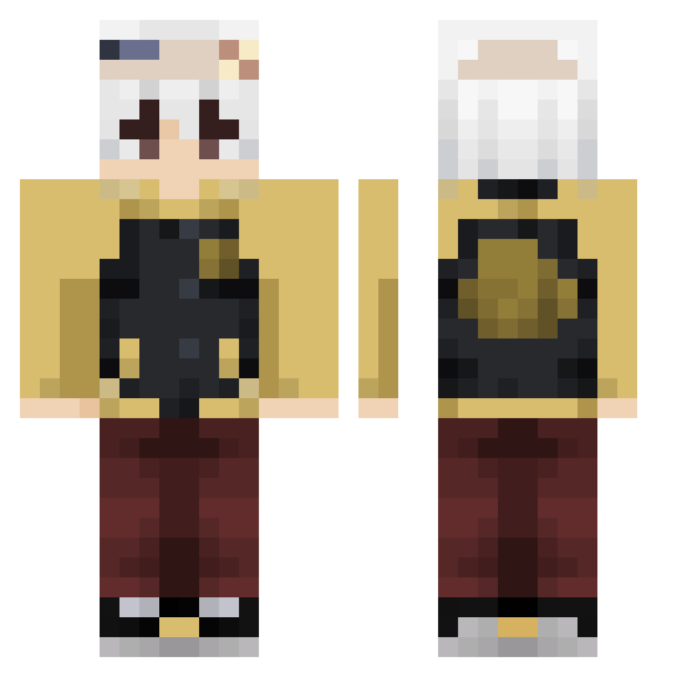 MigusStigus Minecraft skin, front and back view