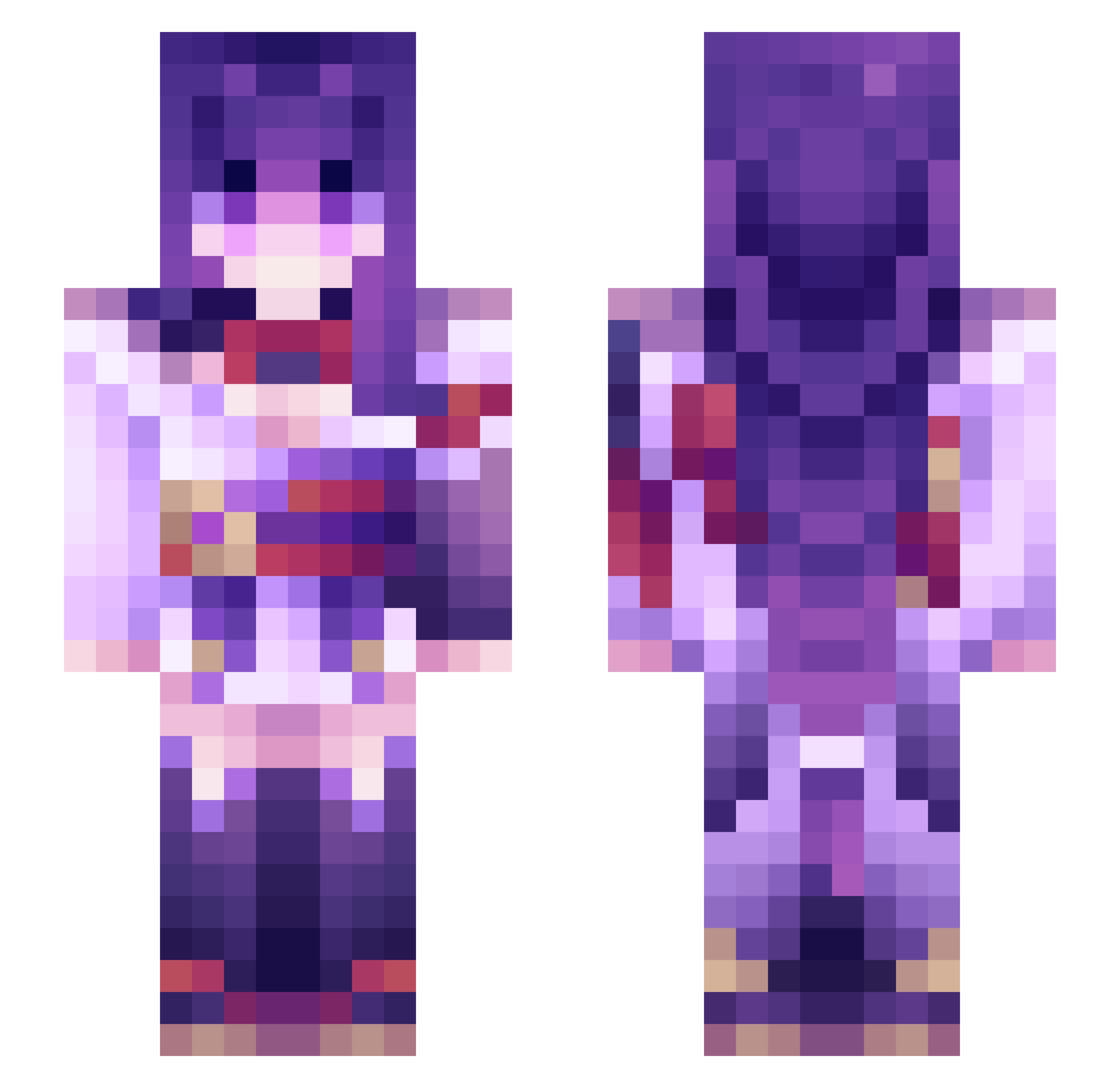xunmoya Minecraft skin, front and back view