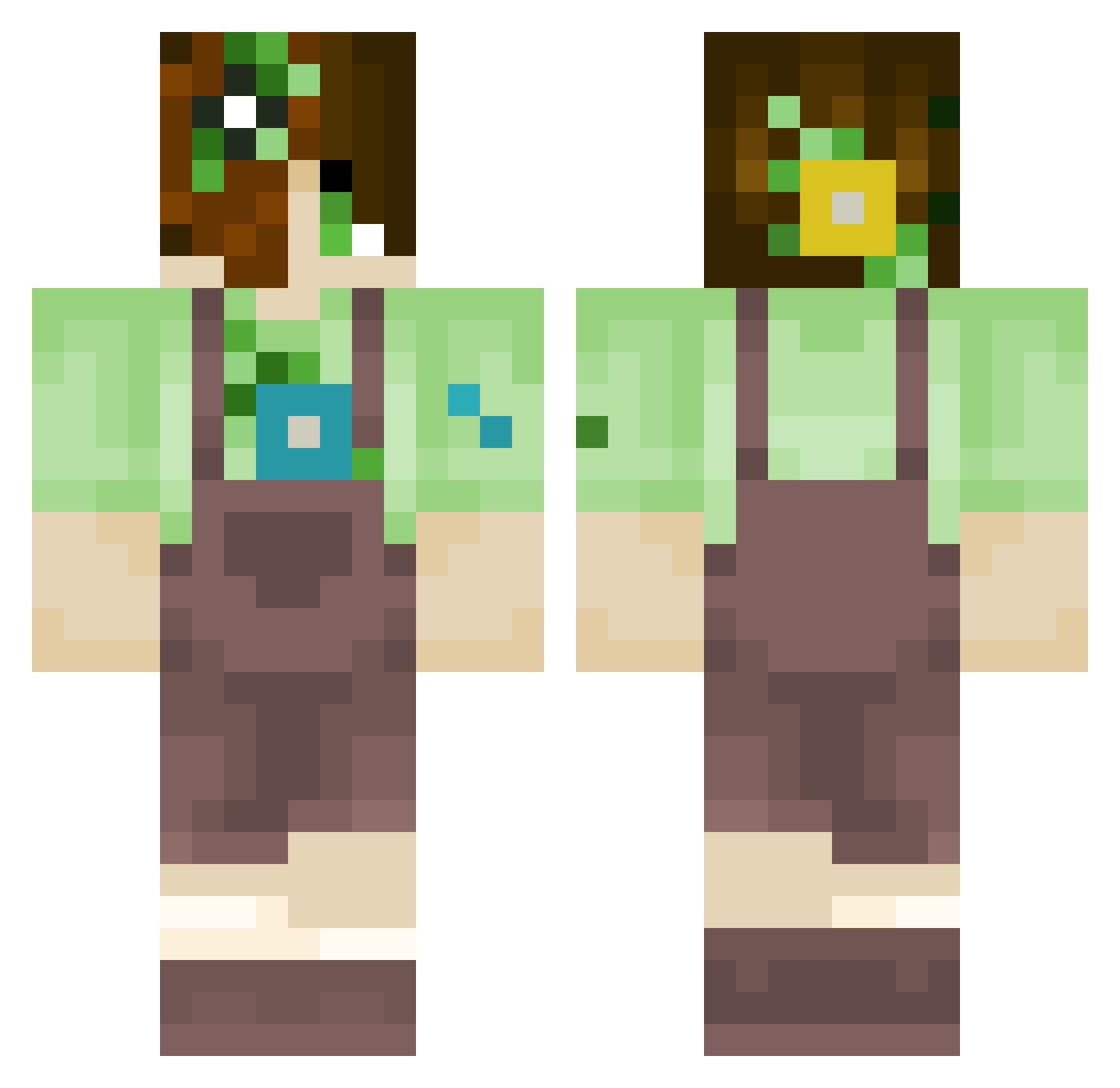 Takkunry Minecraft skin, front and back view
