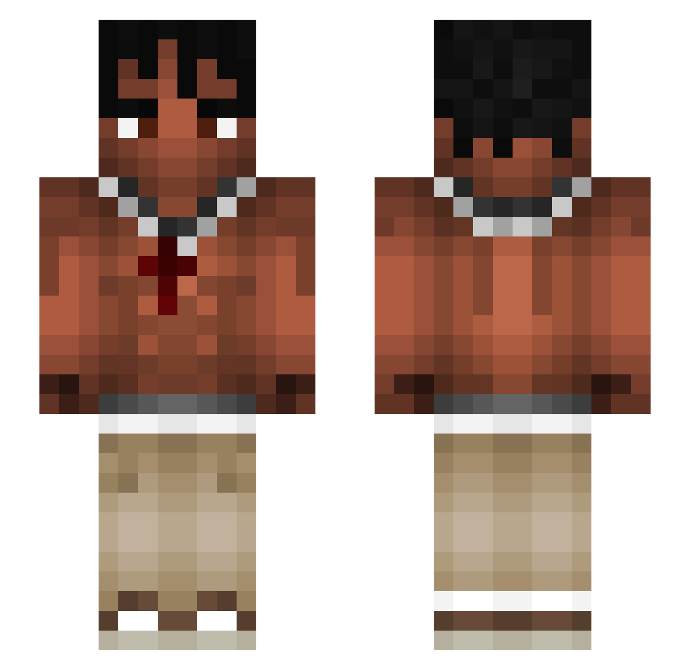 Napalona16 Minecraft skin, front and back view