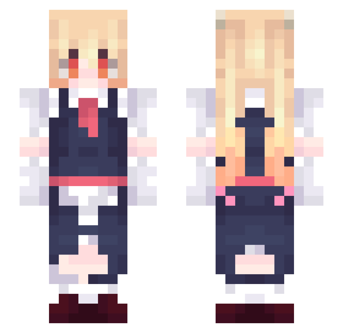 SamuelOuo Minecraft skin, front and back view