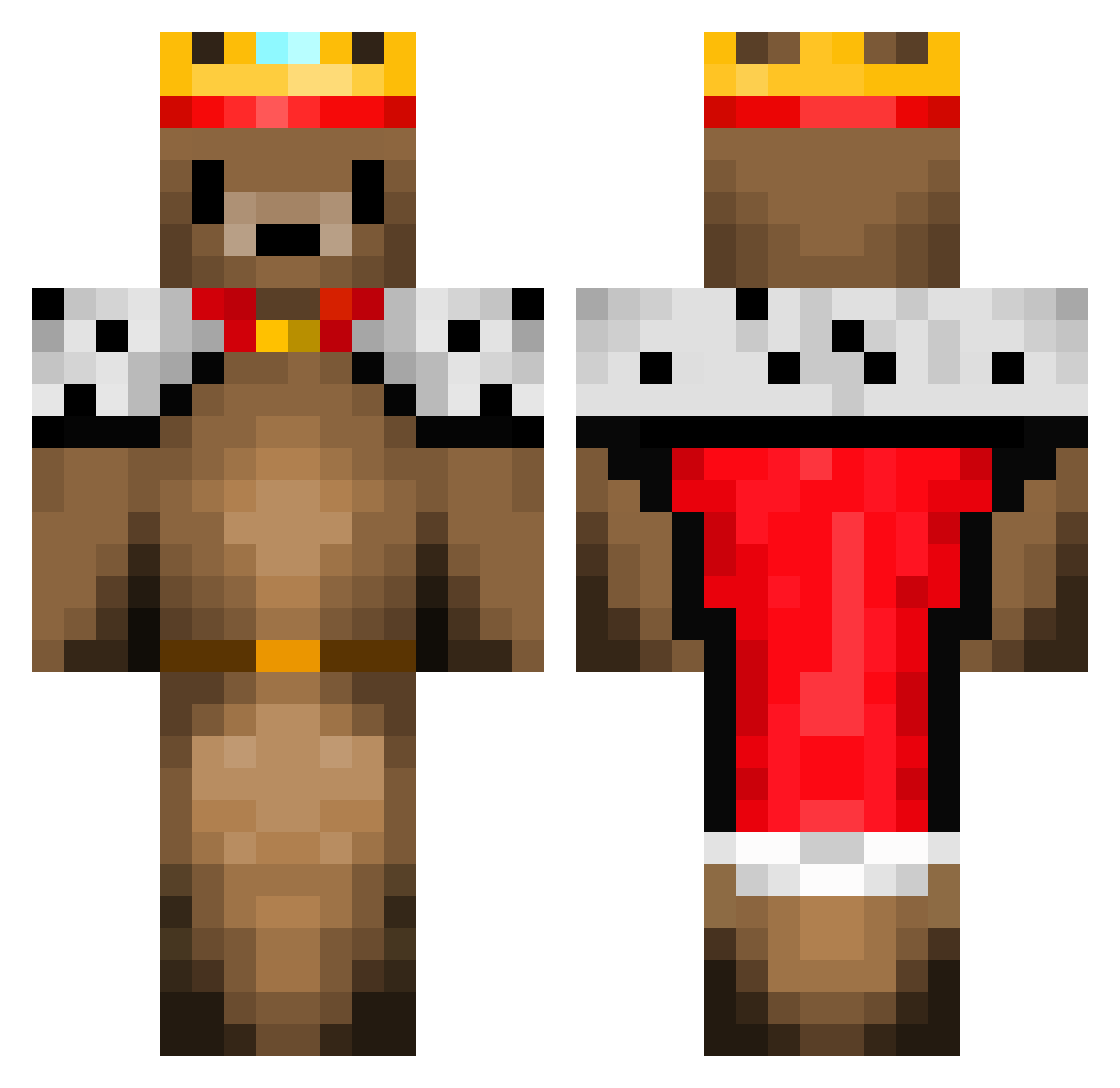TheBombshock Minecraft skin, front and back view