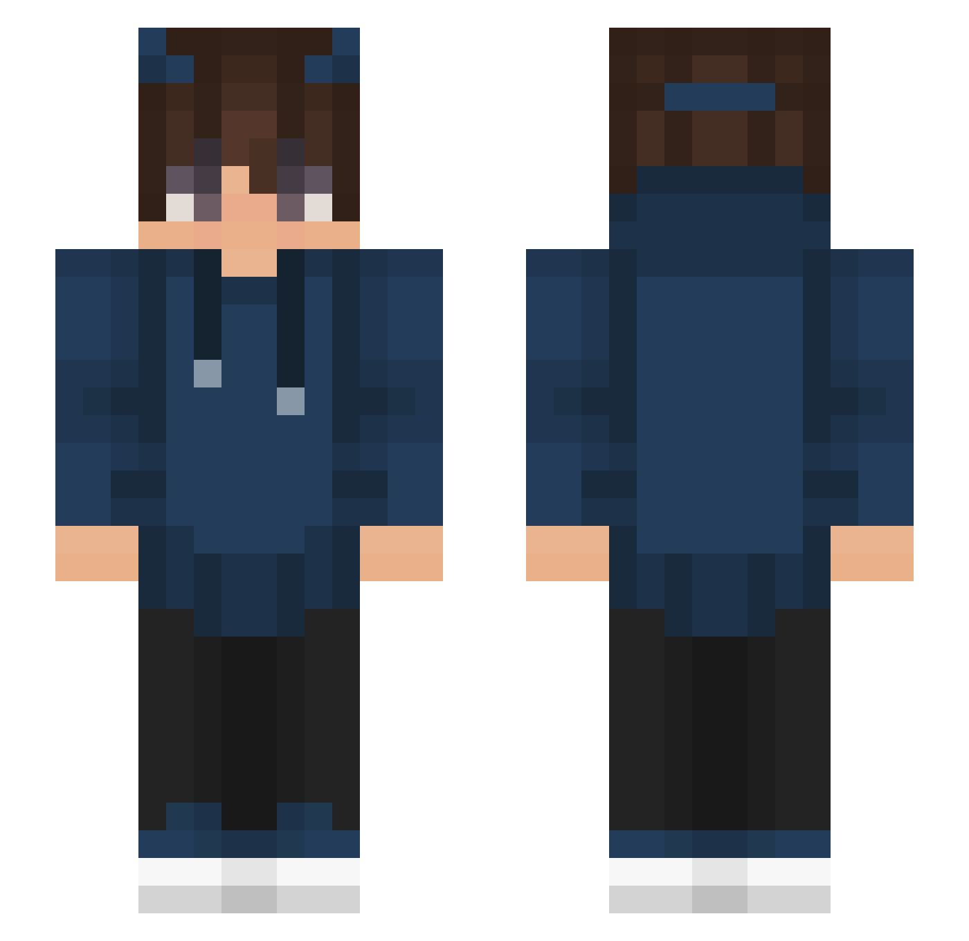 VoidX123 Minecraft skin, front and back view
