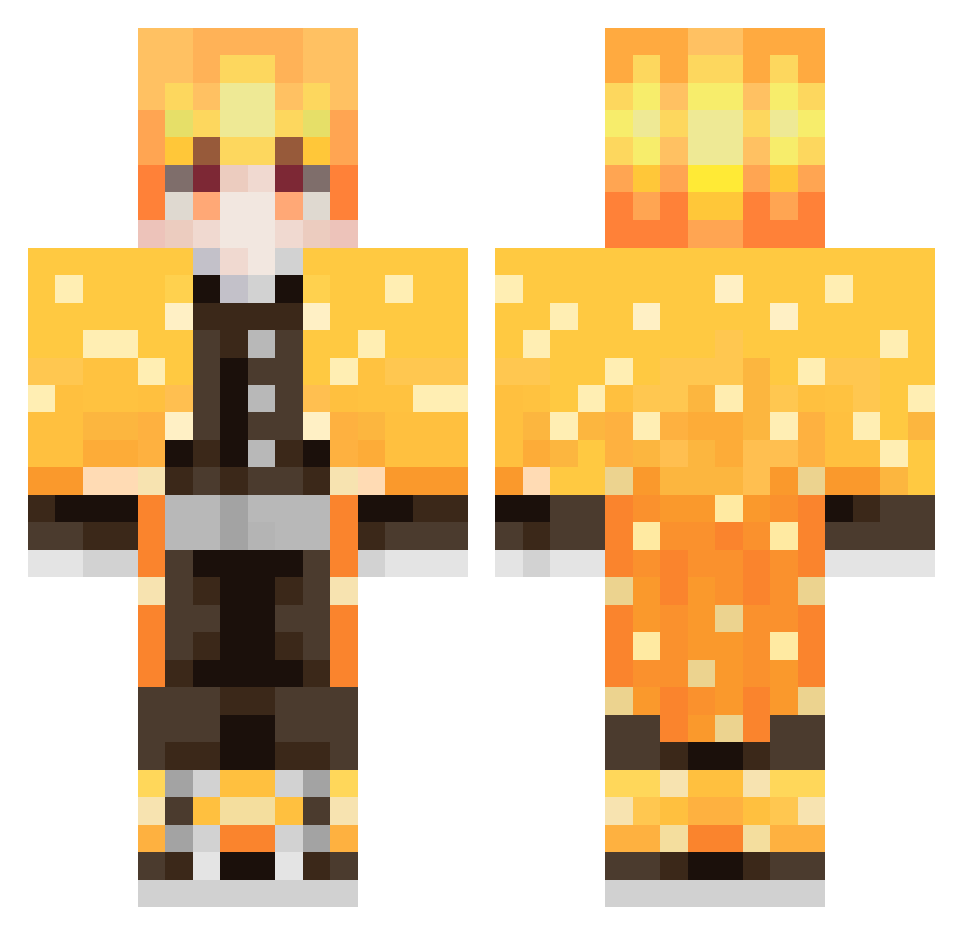 Nebek12345 Minecraft skin, front and back view