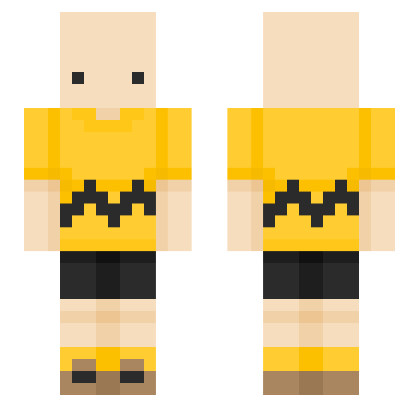 sc3v Minecraft skin, front and back view