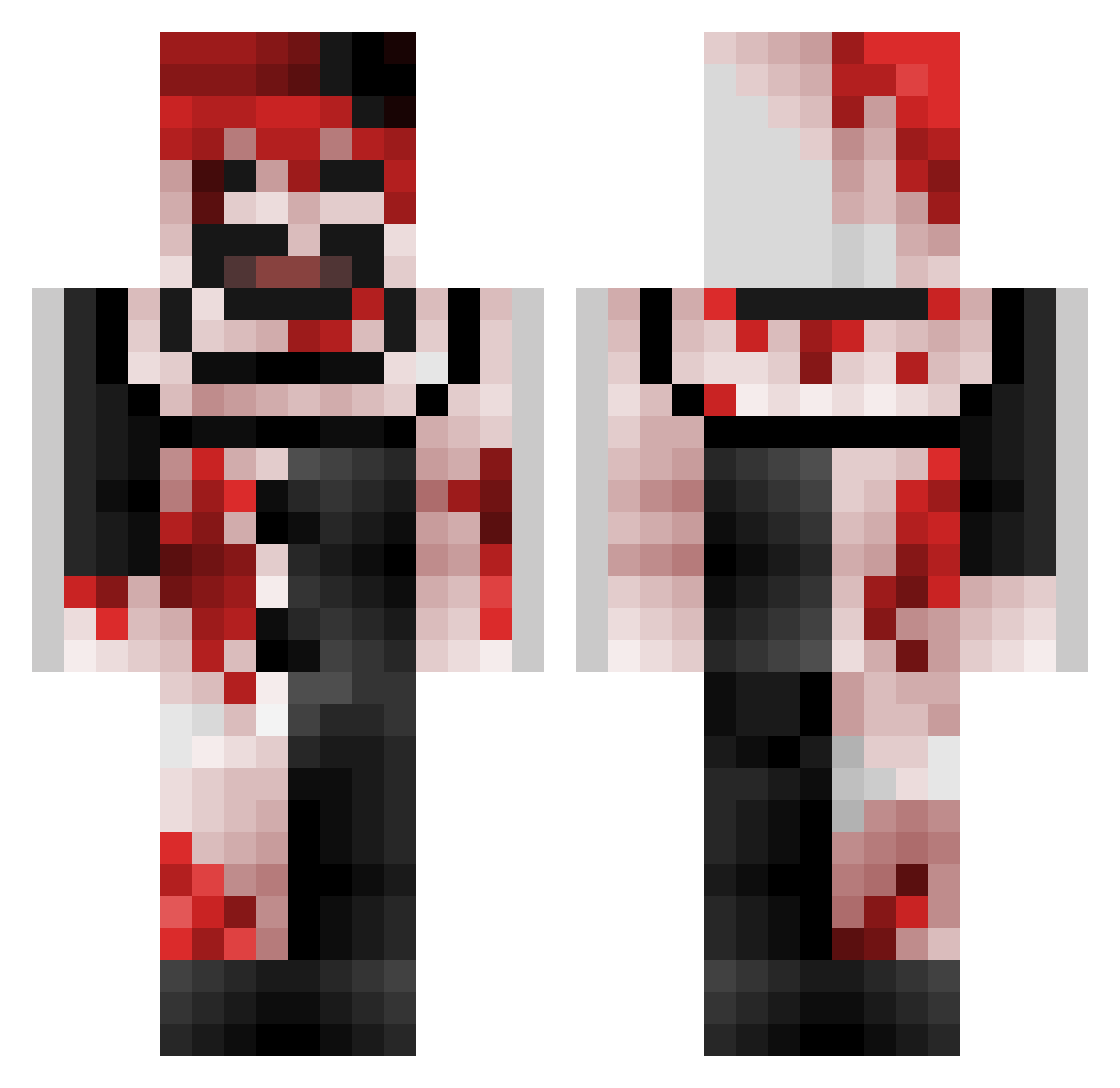 huhnkun Minecraft skin, front and back view